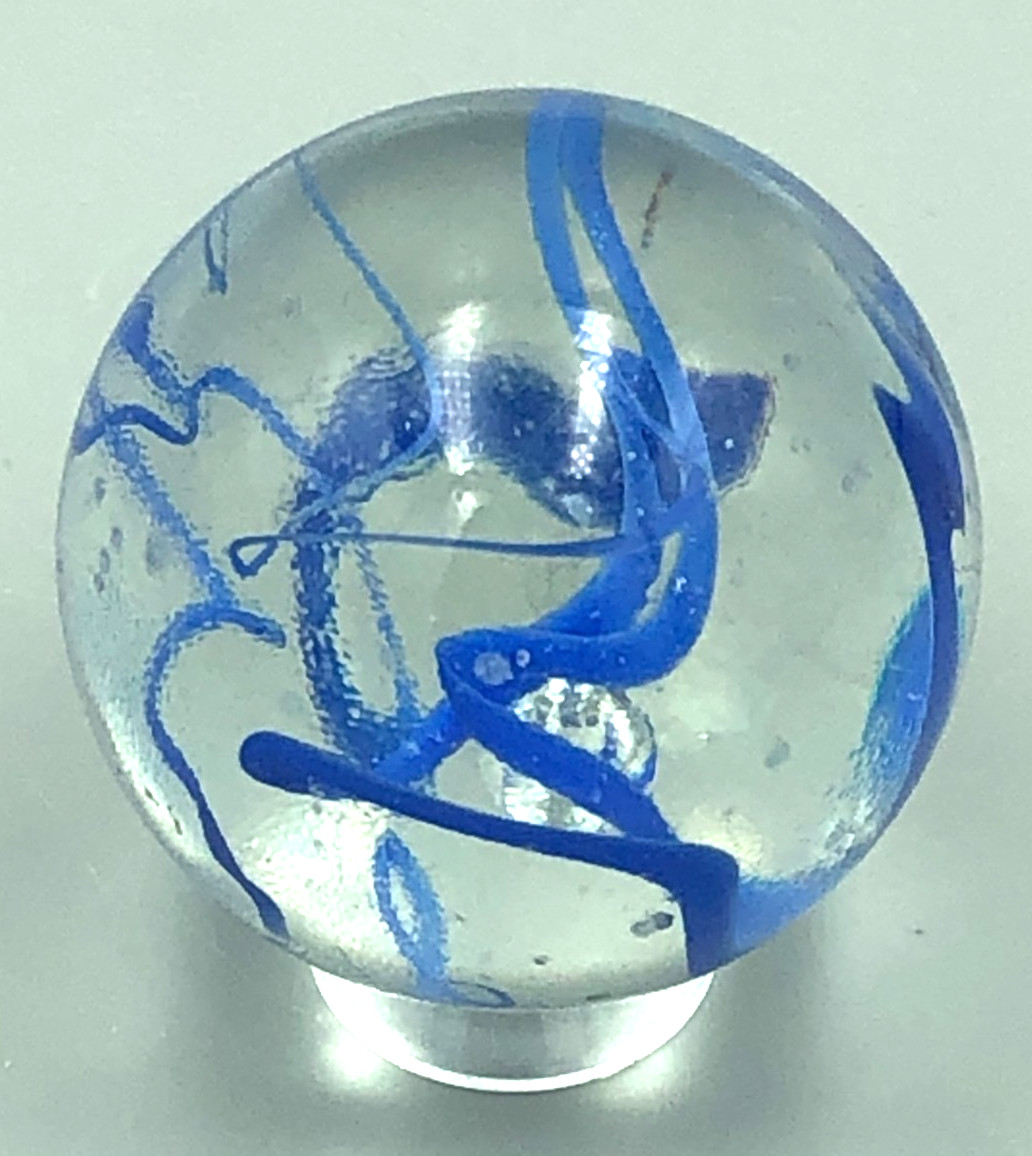 Blue Spaghetti Vacor Boulder 1.34″ Glass Playing Marble