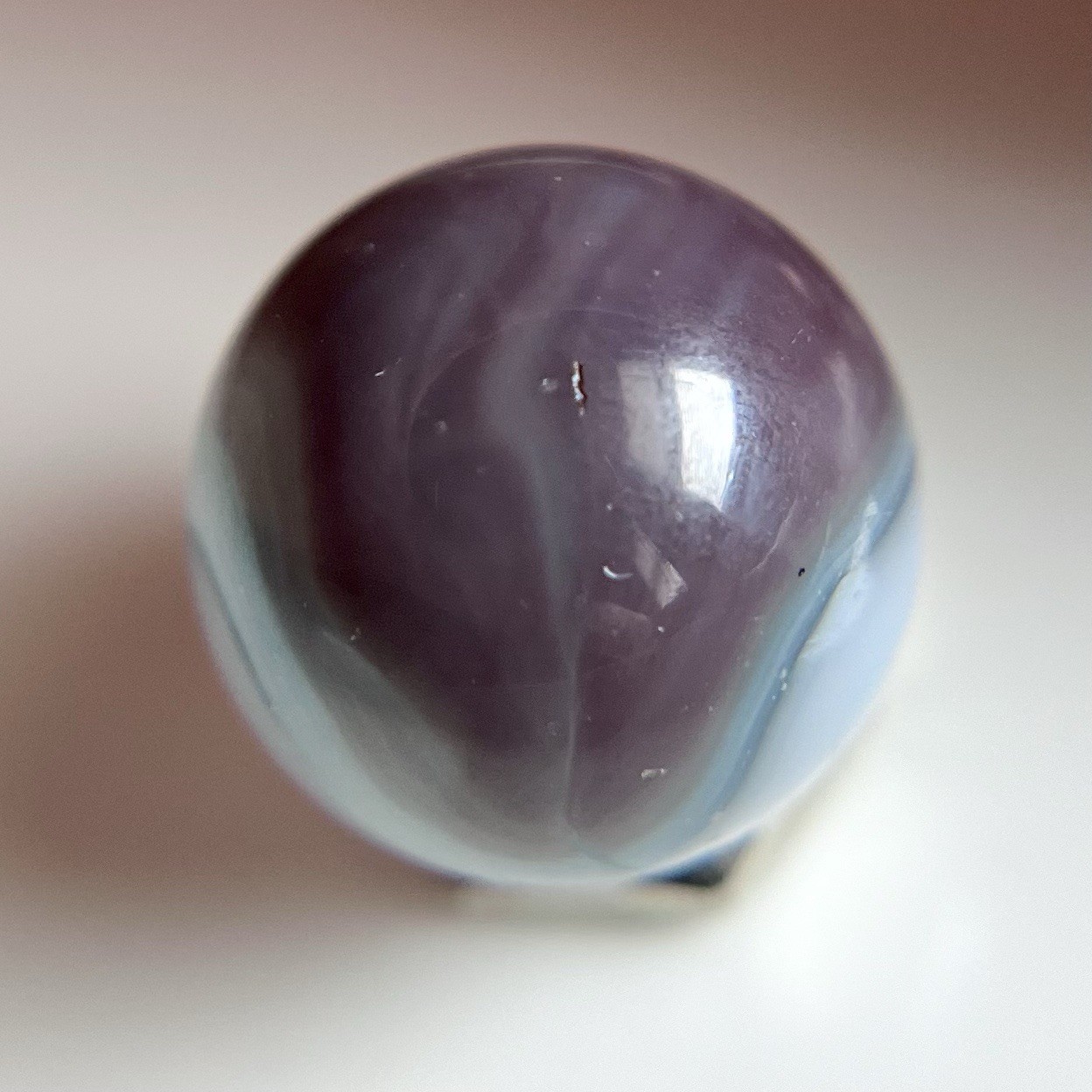 💜HTF Vitro Agate Conqueror Lavender Brushed Patch Marble NM+ .62”