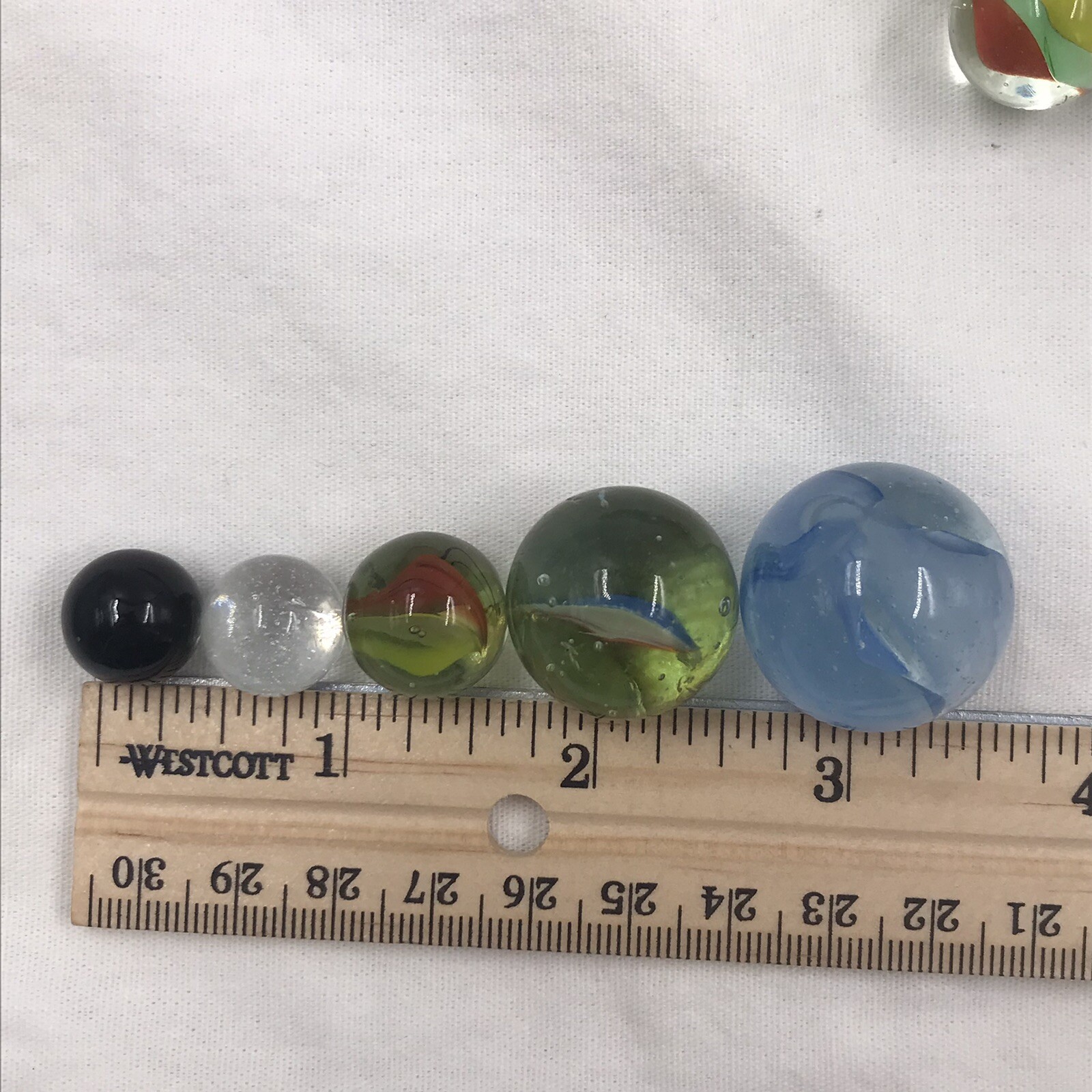 70 Oz Lot of Classic Swirl Glass Marbles Varying Sizes Colors and Condition