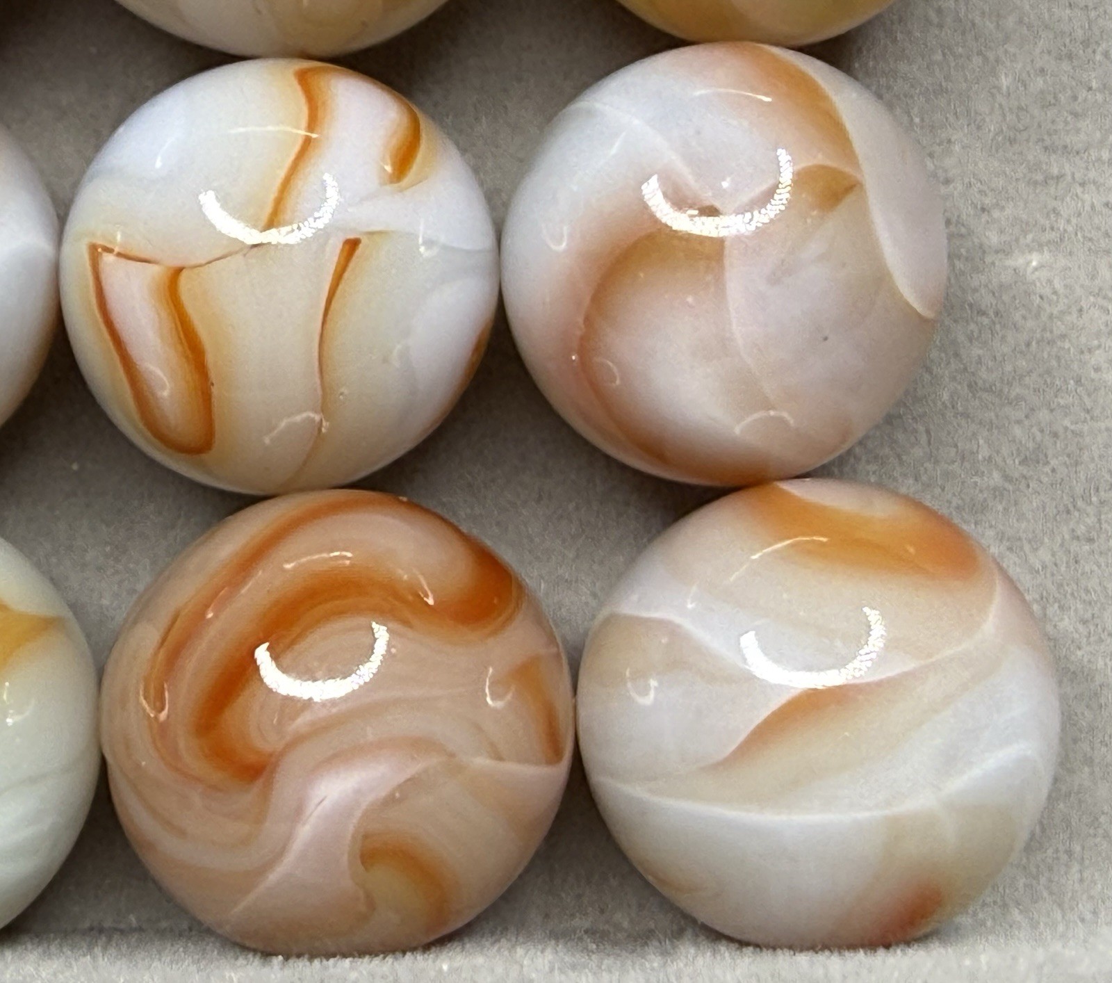 Lot Of 9 Champion Swirl Marbles .57” To .70” NM(+) To Mint