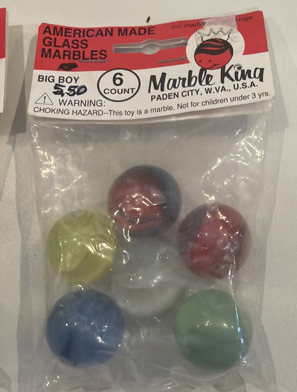 Marble King Marbles 2 unopened Packages 8 CT Bowlers & 6 CT Big Boy LOT 6-7