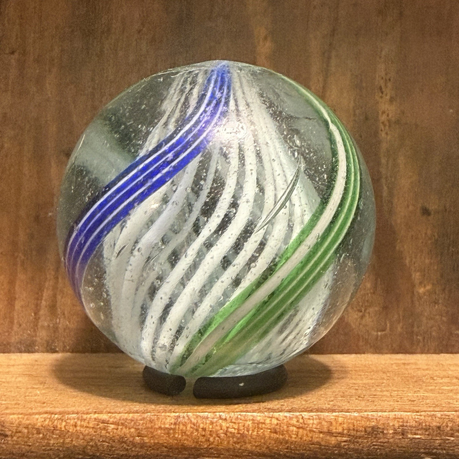 Antique German Handmade Latticinio Swirl Marble 1-5/32” Near Mint(+) | 318