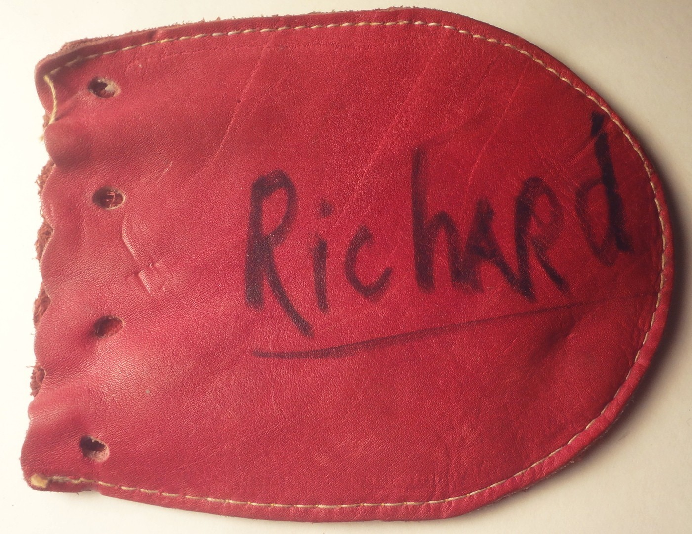 c1940’s – ORIGINAL genuine LEATHER MARBLE BAG by YOUNG – RICHARD – NICE FIND!