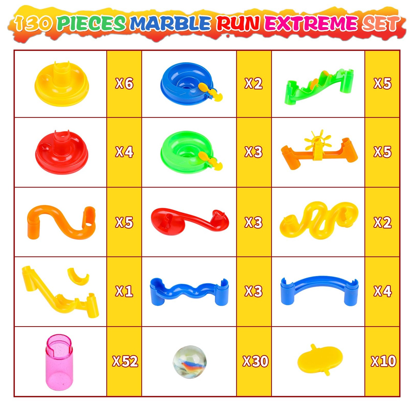 Gifts2U Marble Run Toy, 130Pcs 18.11 x 17.32 x inches, 130pcs