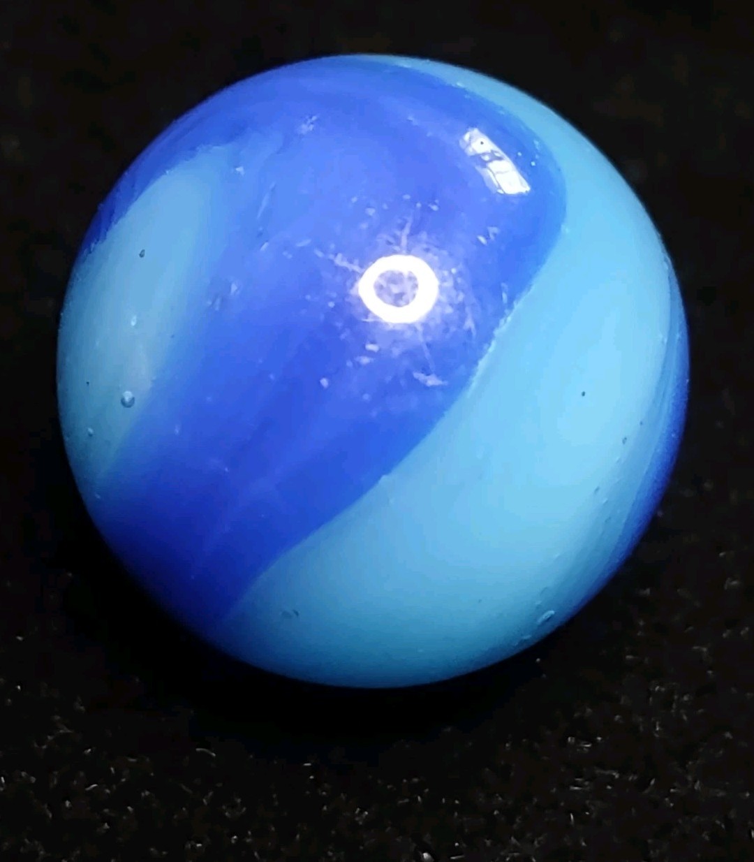 .69″ Persian Blue Special Two Color AKRO Agate CORKSCREW Swirl VINTAGE Marble