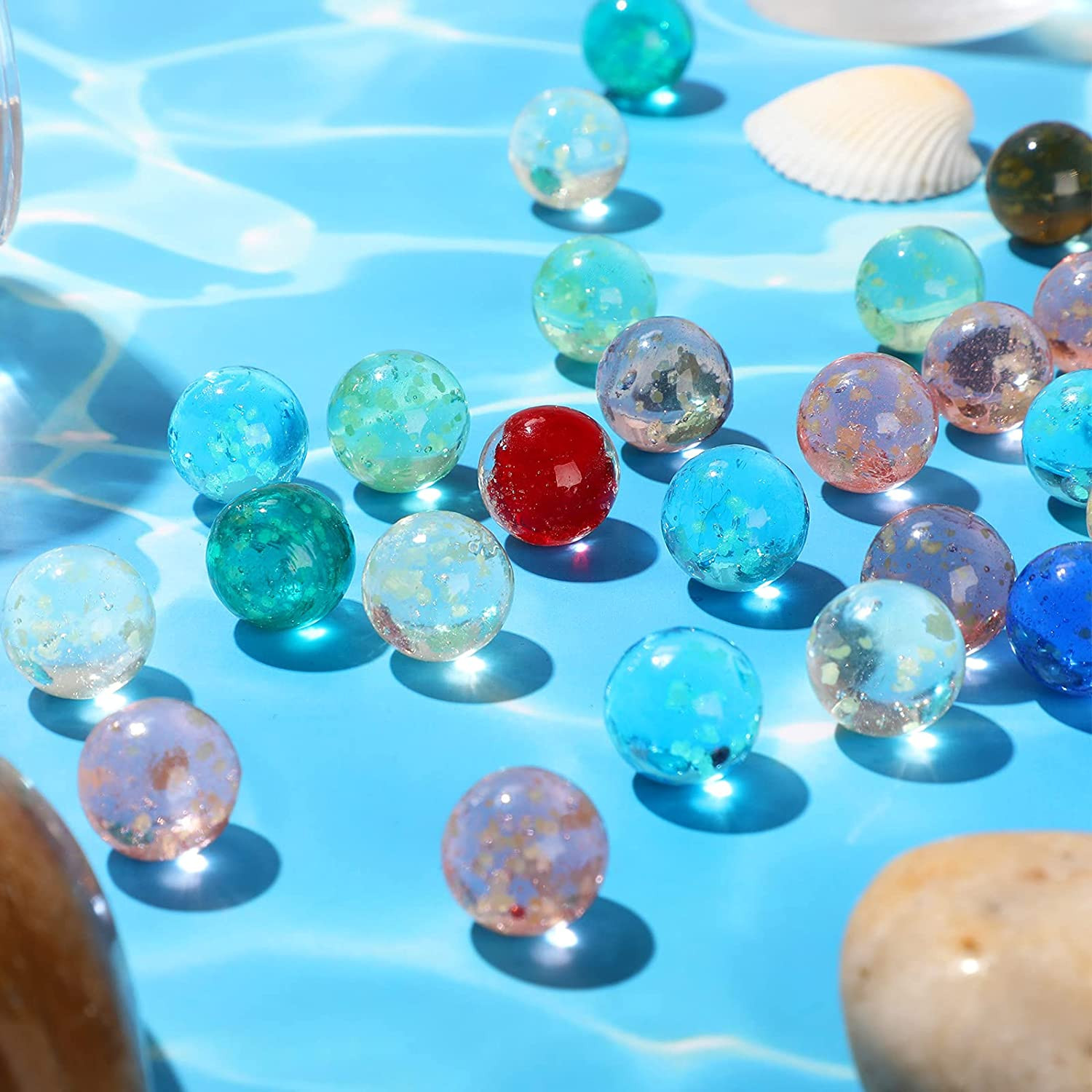 100 Pieces Colorful Glass Marbles Glow in the Dark Multi-Color Luminous Glowing