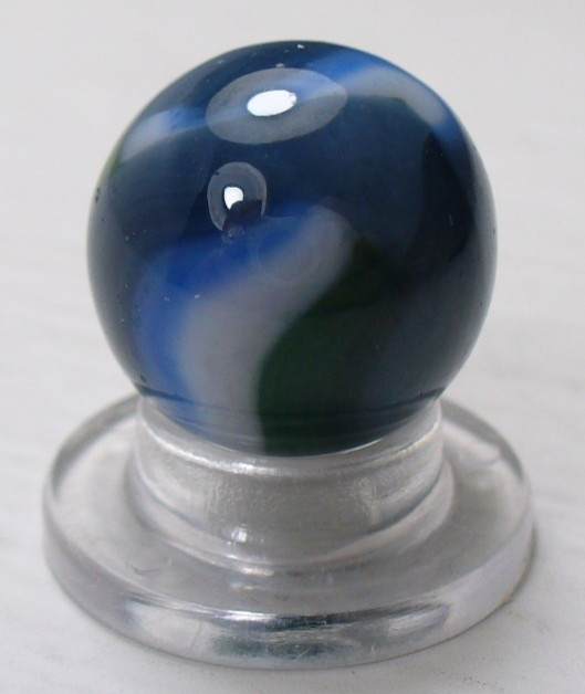 #1060 Vitro Agate Vintage Fancy Conqueror Marble 4 color. Green, Blue, Black