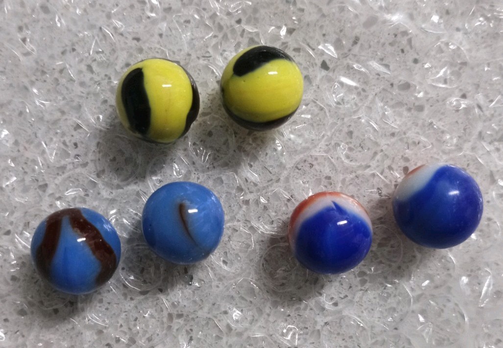 Liberty Bumblebee Spider-Man etc lot of 6 Marbles Regular Size