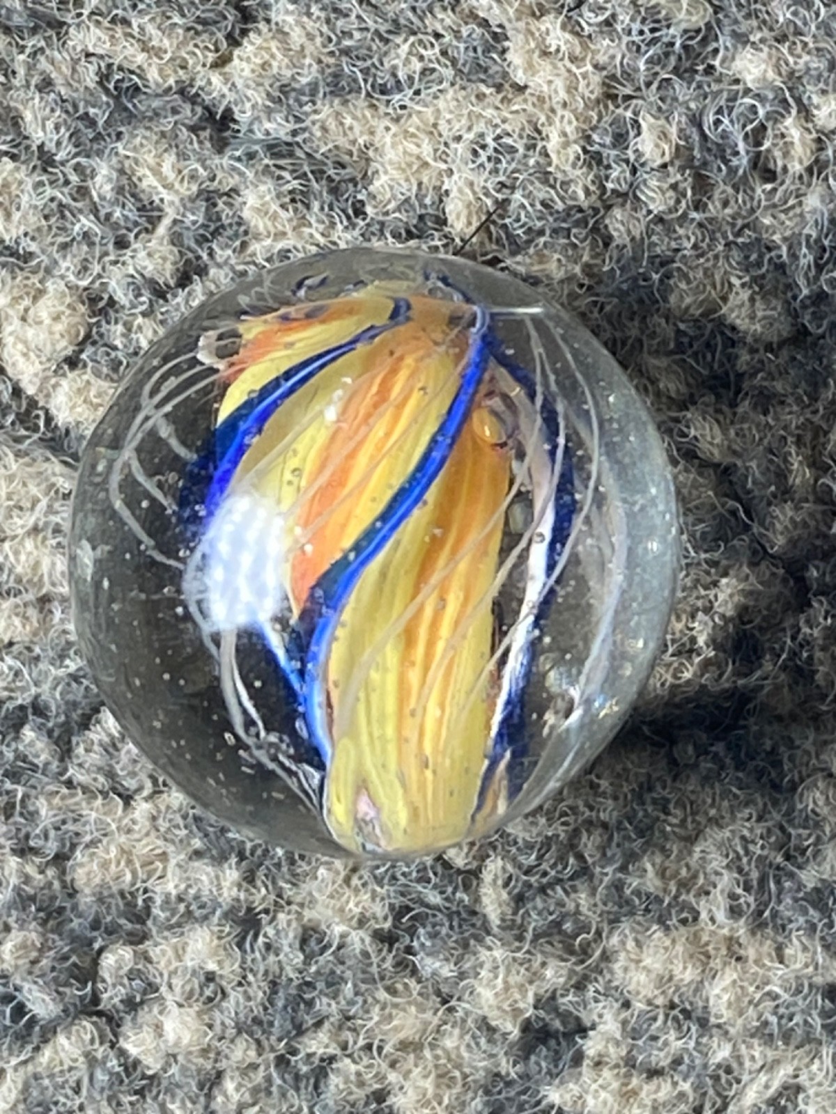 Antique German Marble shrunken 3 stage multicolour solid core 17mm 0.68