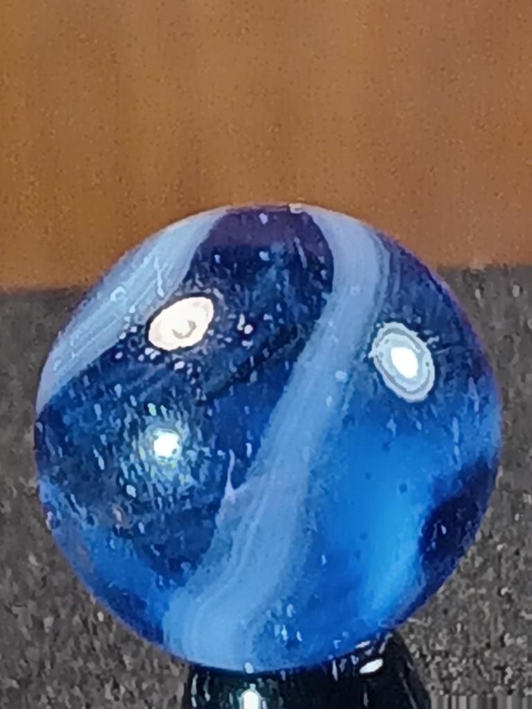 5/8″ Vacor Transparent Cobalt Sapphire Blue Jay Pearl White Serious Marble B244