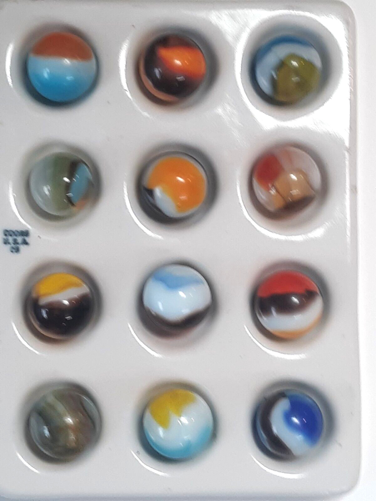 Twelve Wet Mint Vintage Vitro Agate Patches, Collector Marbles #6