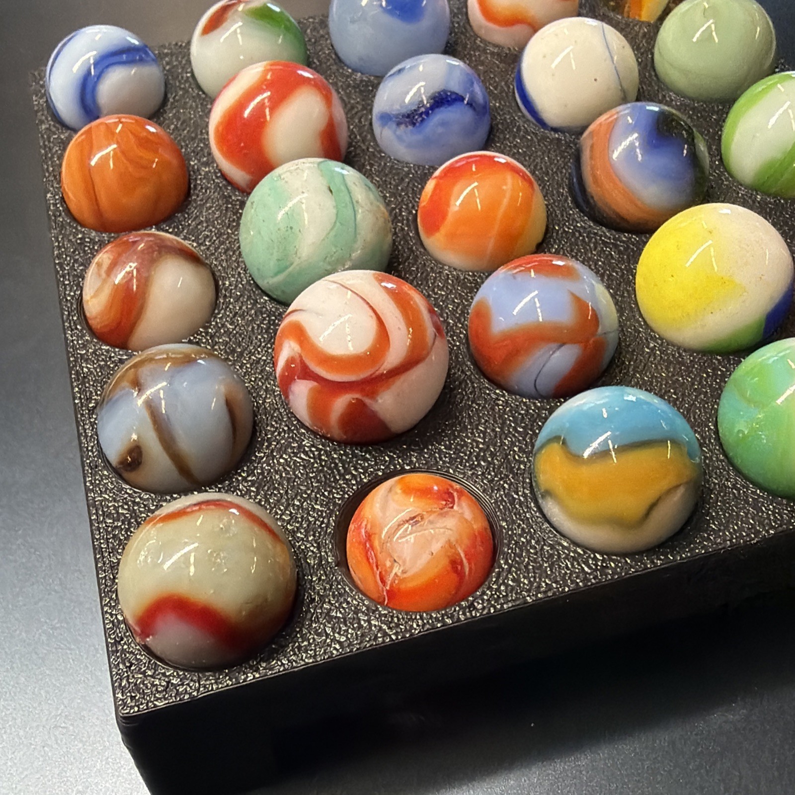 Vintage Glass Marbles Vitro Akro Patch, King Tri, Agate, Christensen 70 Pc Lot