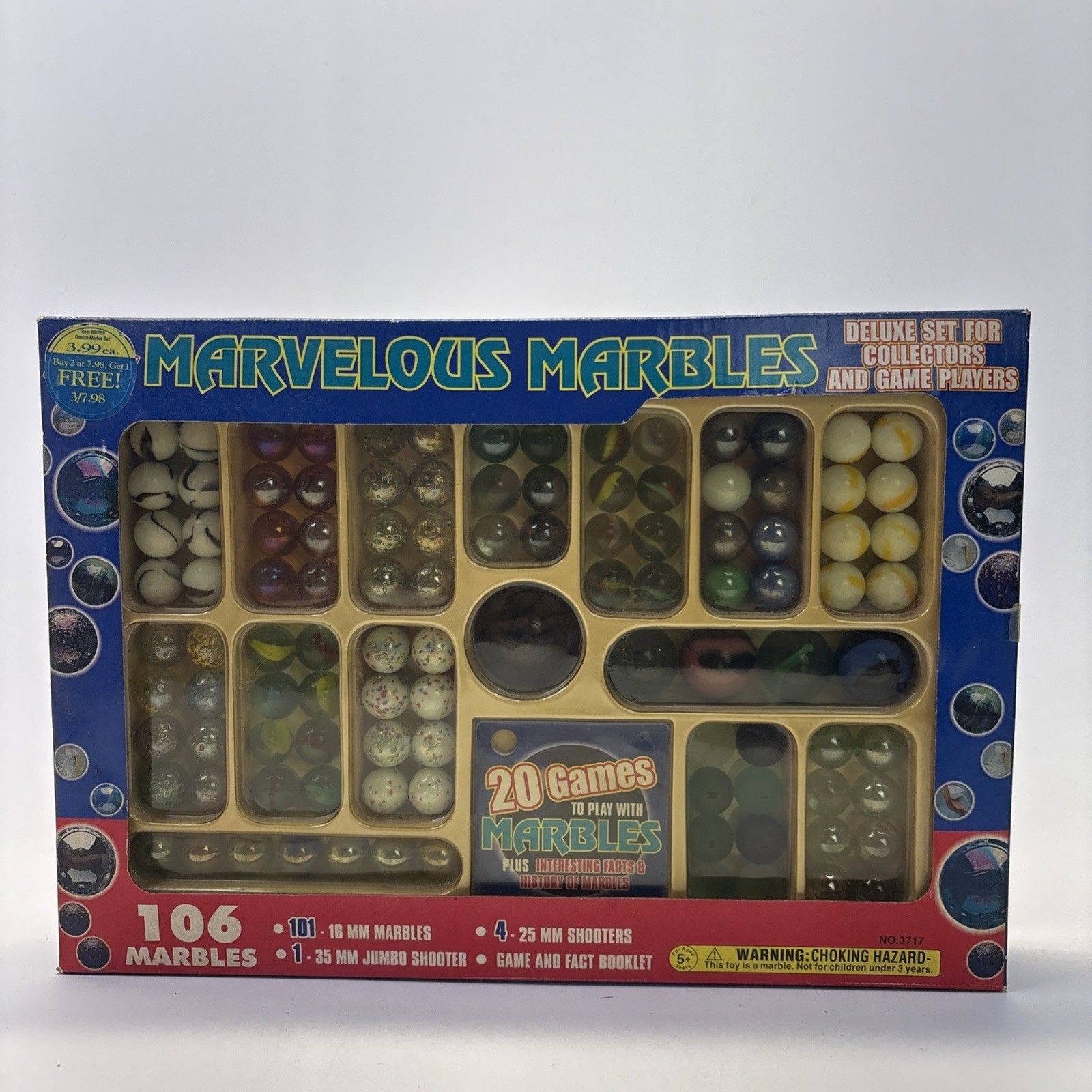 Marvelous Marbles Deluxe Set 106 Marbles Shooters 1997 Imperial Toy NOS