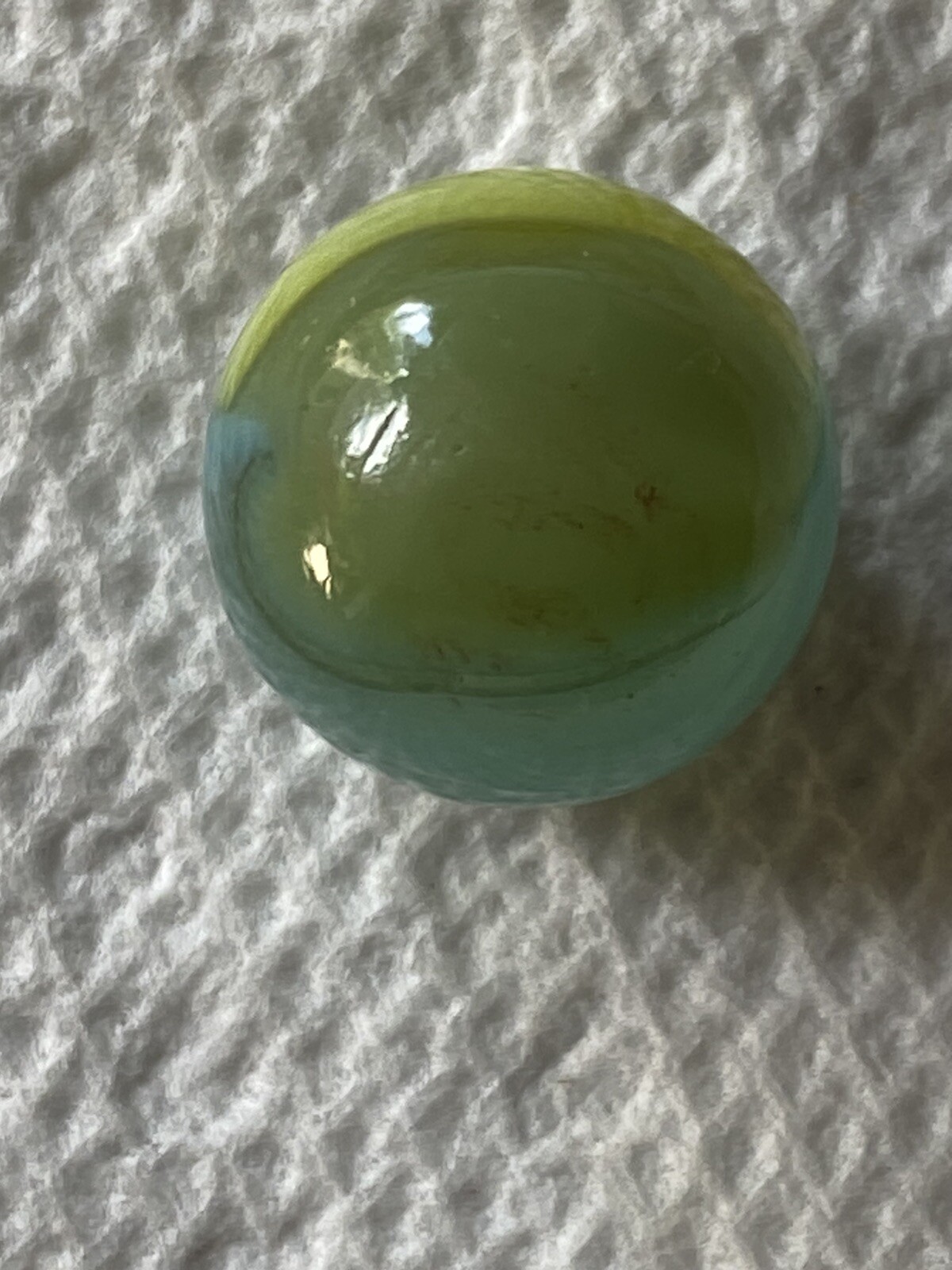 vitro agate marble Florida Sun Lemon Yellow Aqua Tropical Swirl 5/8.