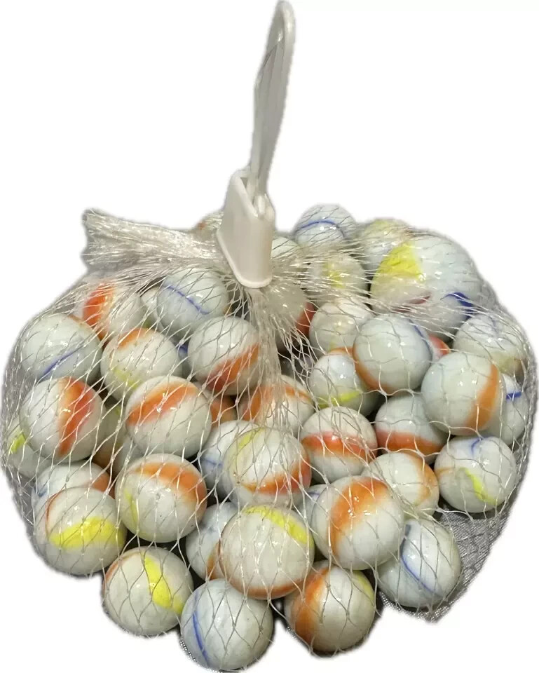 51pc SWIRL 5/8″ + 1″ Shooter Toy Marble Set Playing Balls Kanche Goli Filler