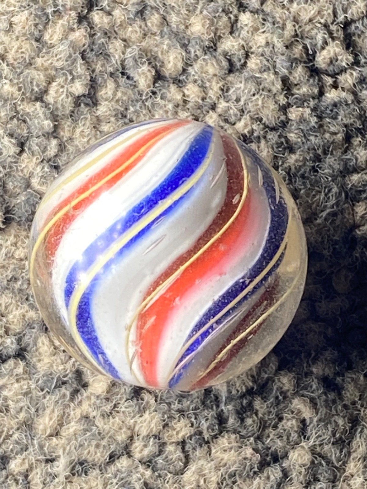 Antique German Marble early caged fat multicolour solid core shooter 21mm 0.84