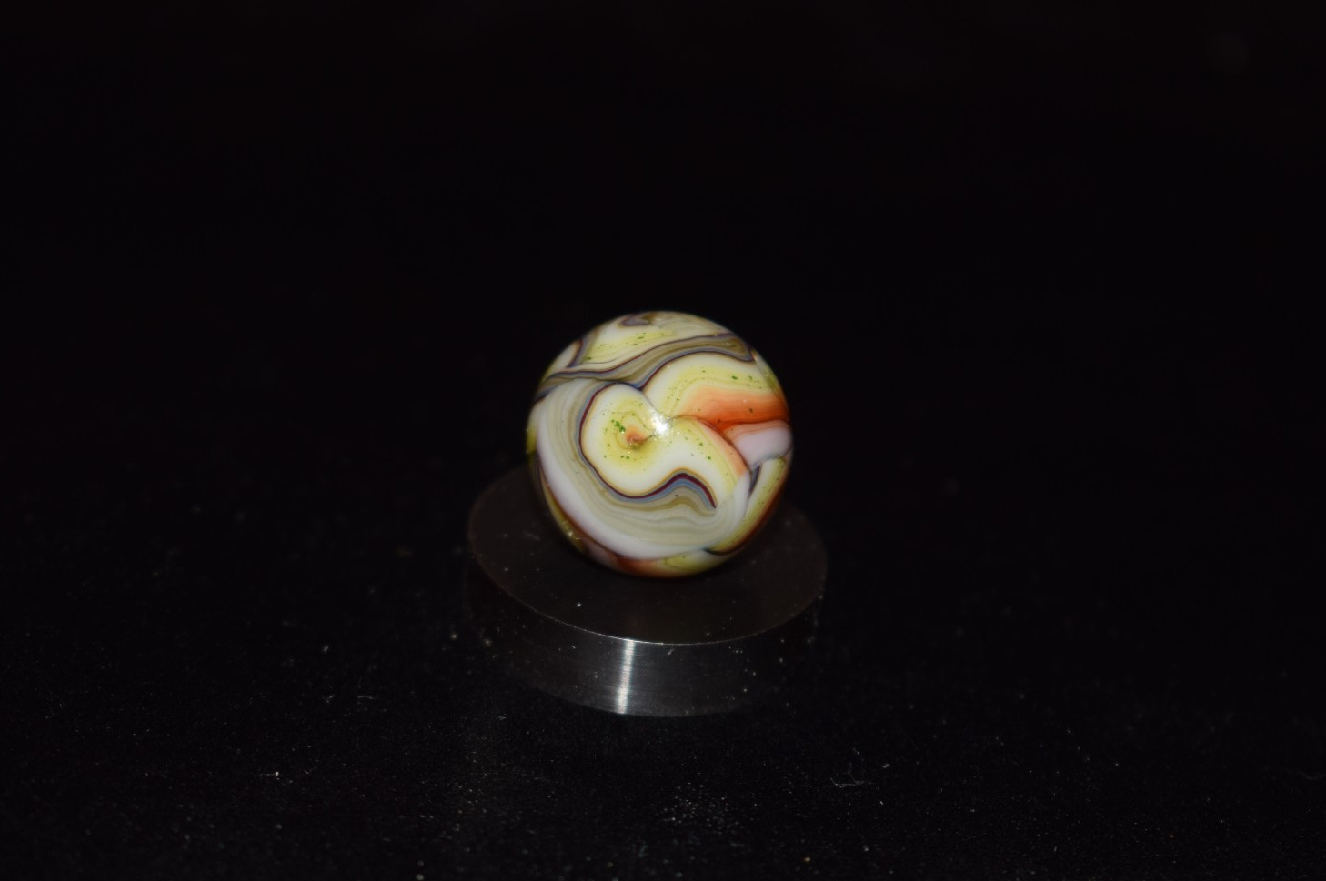🐦➖⏩JABO 🤠Hillbilly Magic👽Aventurine Busy Swirl Marble Size .734=47/64″ Mint