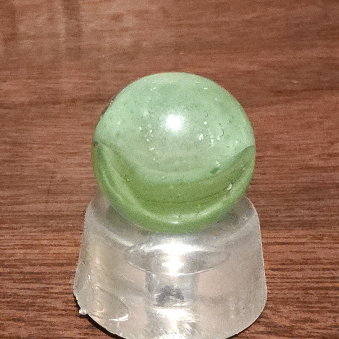 Vintage C. E. Bogard Hybrid Cats Eye Green In Clear .718″ Shooter Marble