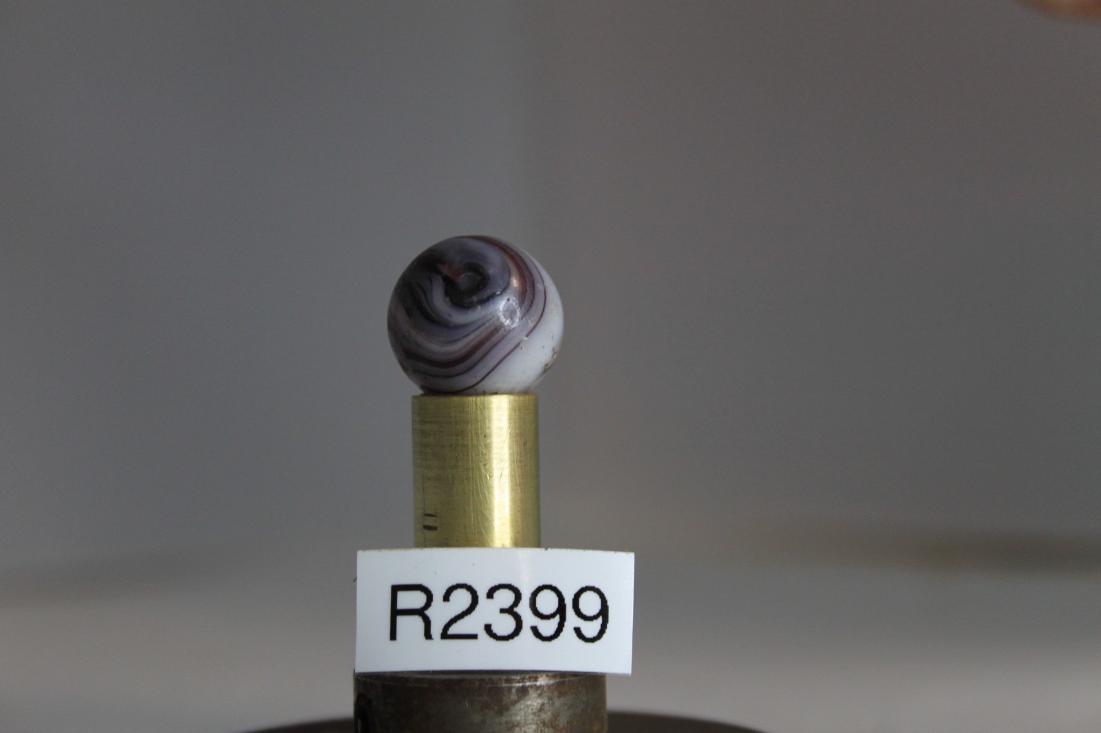 CHRISTENSEN AGATE MARBLE COLD ROLLED PURPLE OPAQUE WHITE 11/16″ CIRCA 1925-1933