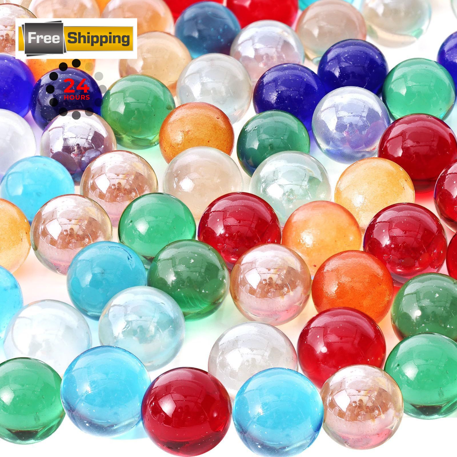 FUTUREPLUSX 150PCS Glass Marbles Bulk, 5/8inch Colorful Medium, Multi