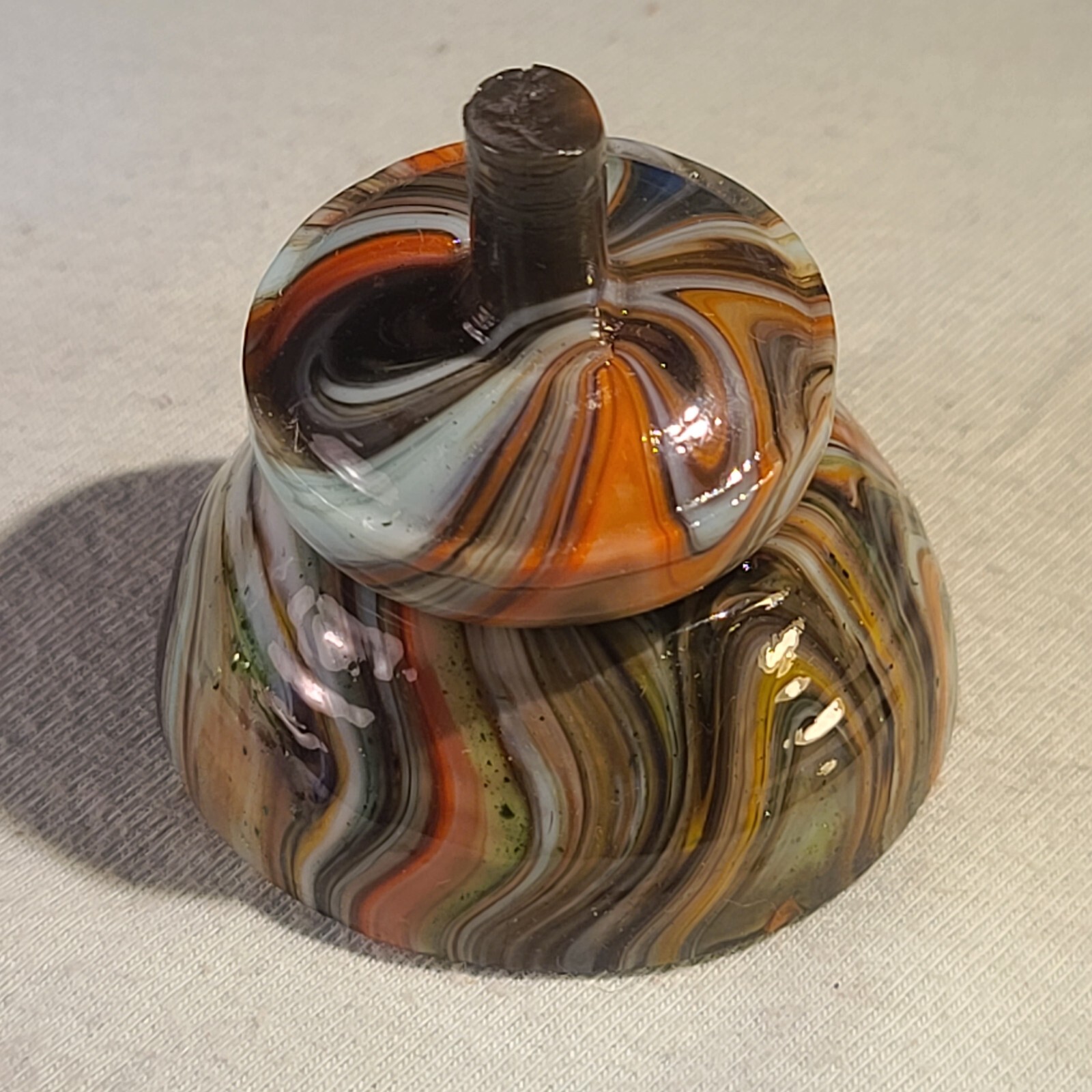 ANDY DAVIS, Glass Art Spinning Top & Base, Tom Jinks Run (?), #259A