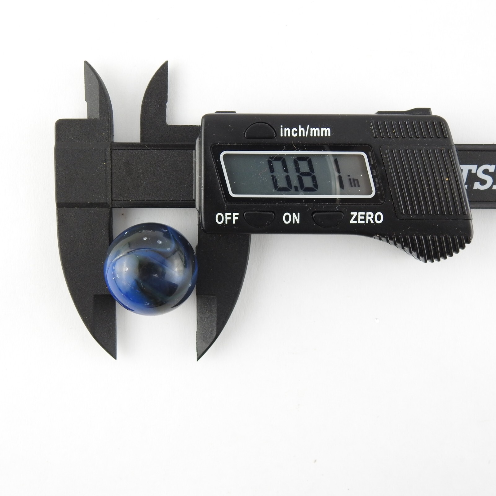 Christensen Agate Swirl Blue Navy Brown Opaque Shooter .81 Inches Swag