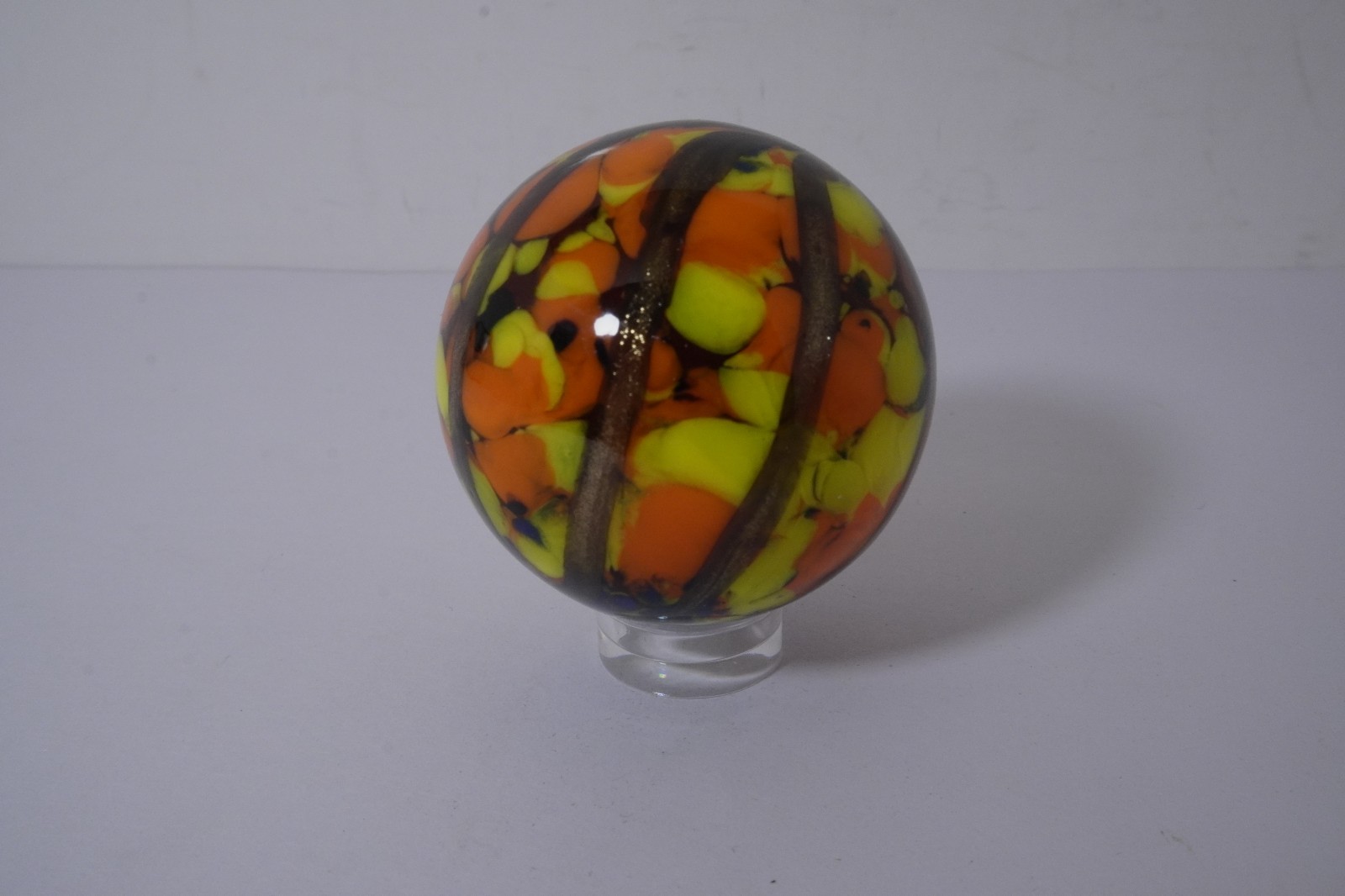 A Lovely New Multicolored Handmade Guinea Glass Marble 41 MM = 1-9/16″ Dia.