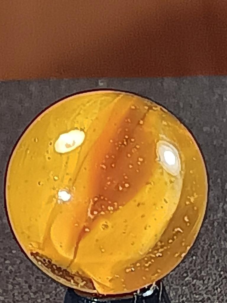 19/32″ Vitro Agate Tangerine Cat’s Eye Near Mint Serious Marble B404