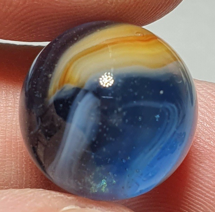 19/32+” Vibrant Japanese Mushroom Patch 1940s Vintage Marbles MINT