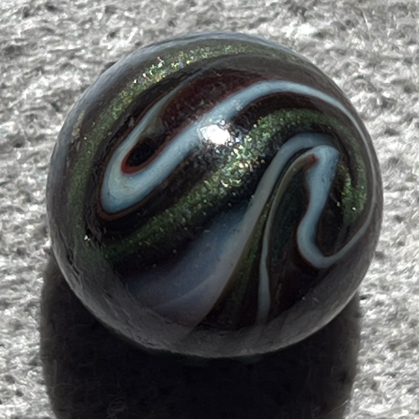 2008 JABO Cranberry Type 1 Oxblood Aventurine Swirl Marble Shooter .66″ MINT