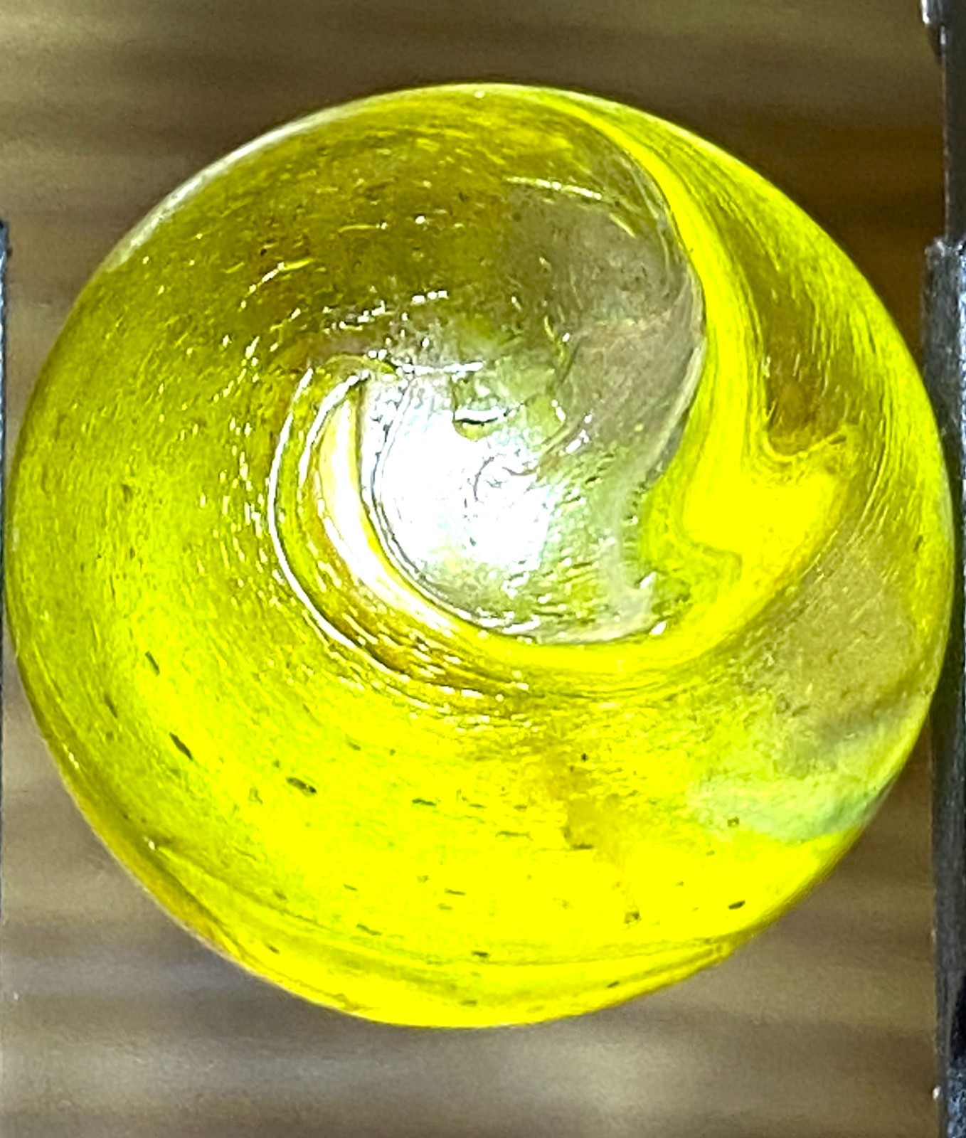 DAS/JABO UNIQUE LOOKING LEMON DROP THIN-LINED SWIRLED RAMSHEAD SHOOTER .75″ M771