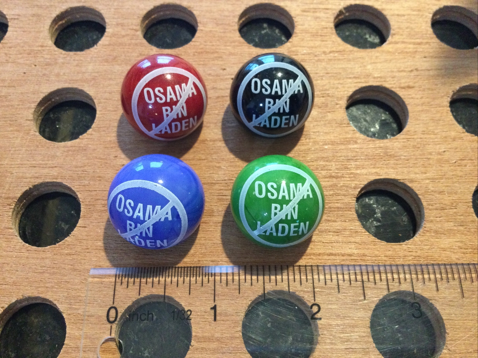 Vintage |”NO Osama Bin Laden”| White on Assortment of Colors | LOT OF 4