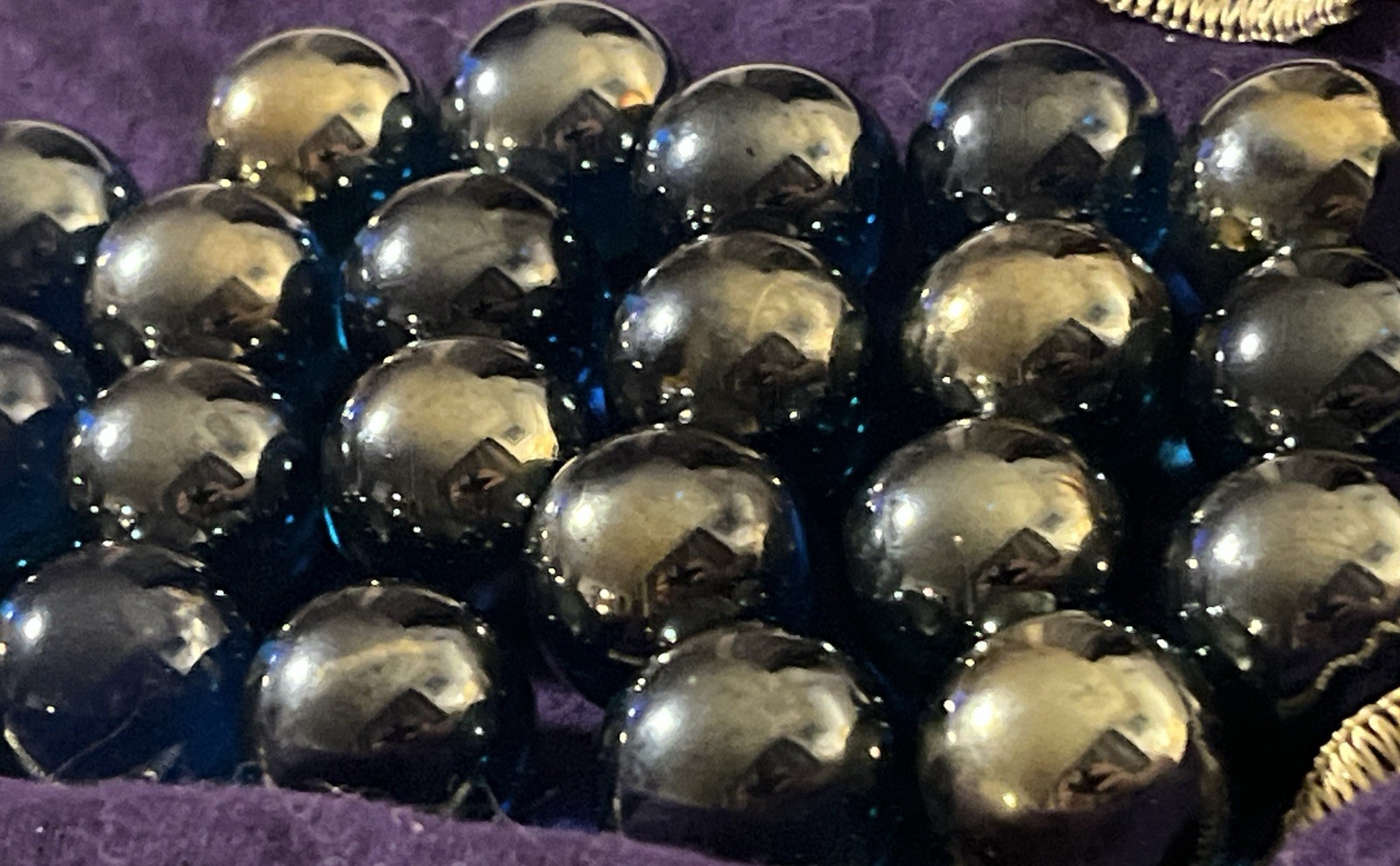 Mettalic Clear Luster Blue Iridescent Colored Marbles Lot Of 23 – 3/4 Inches