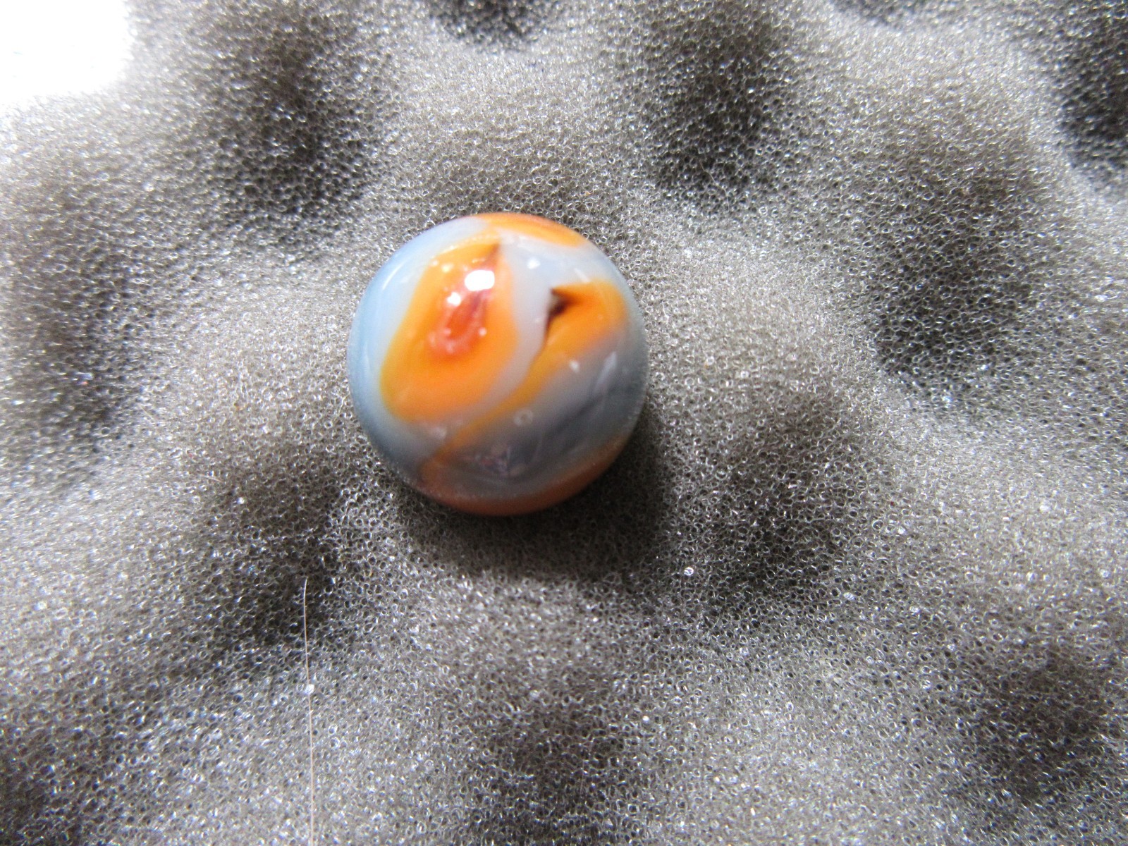 Christensen Agate Marble, Swirl, Amberina. Pre 1938 21/32″