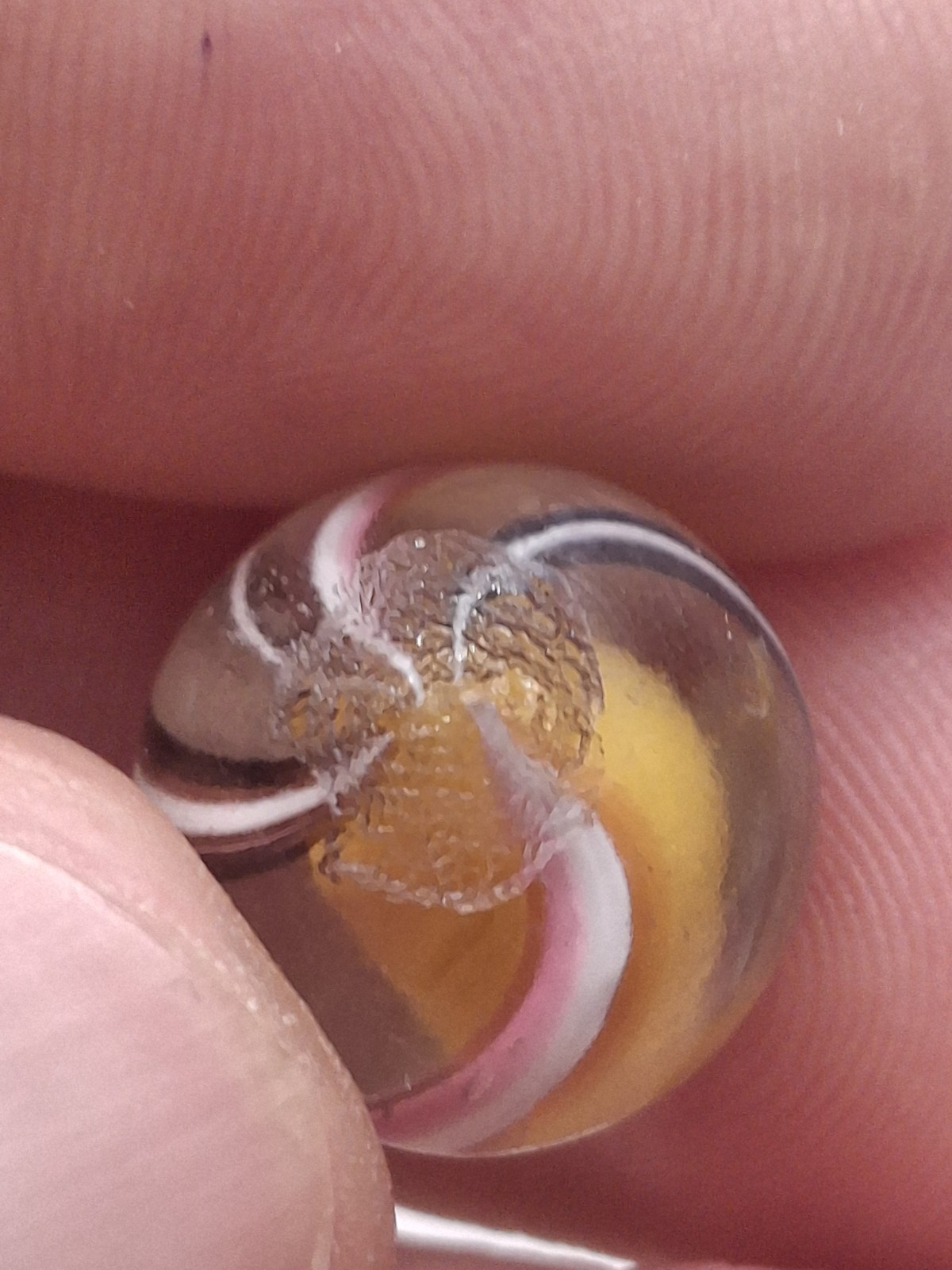 Handmade German Ribbon Core Swirl Marble 1/2″ +