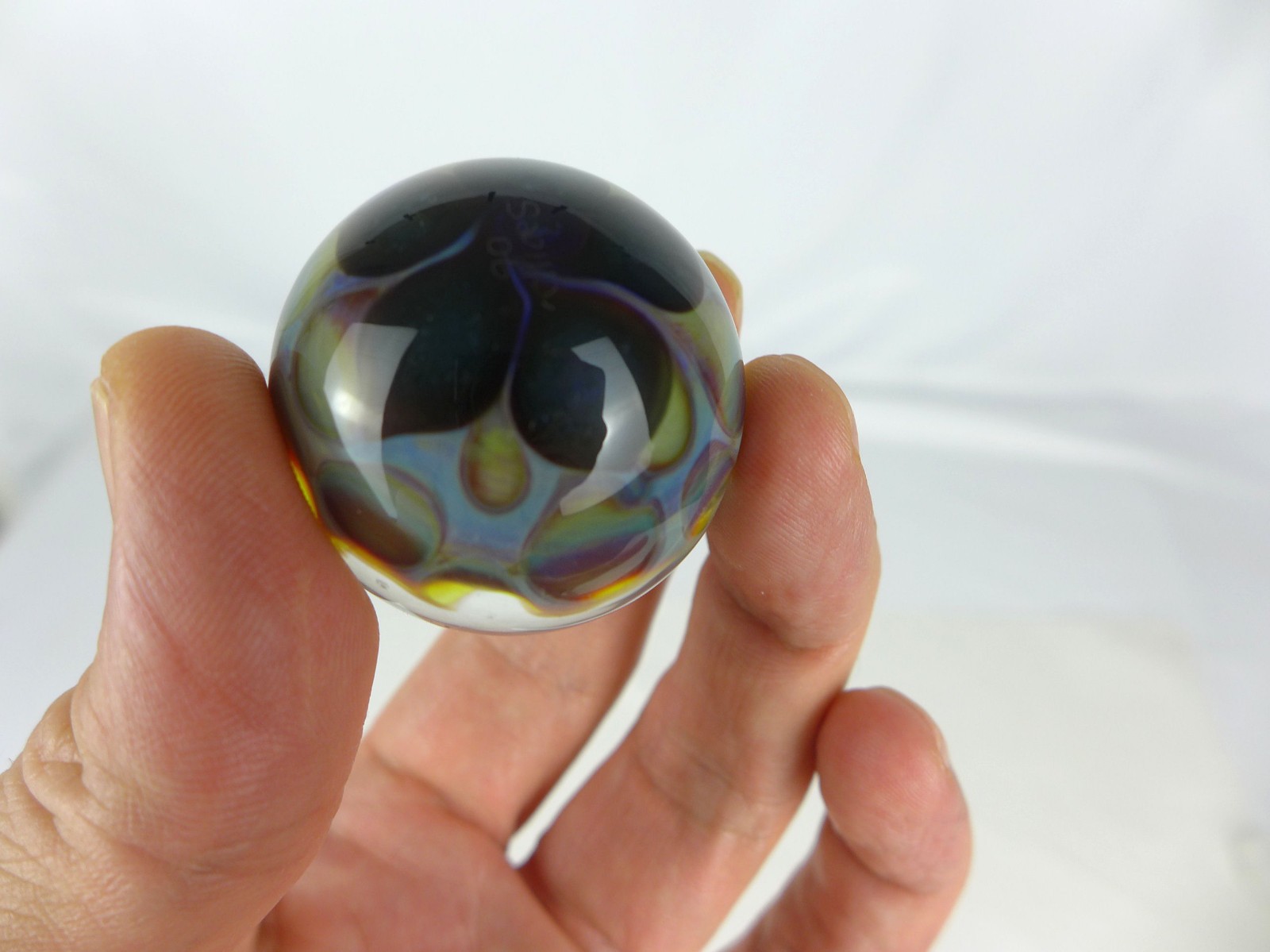Vintage Sabina Boehm Butterfly Art Glass Marble 1.55″ 2006