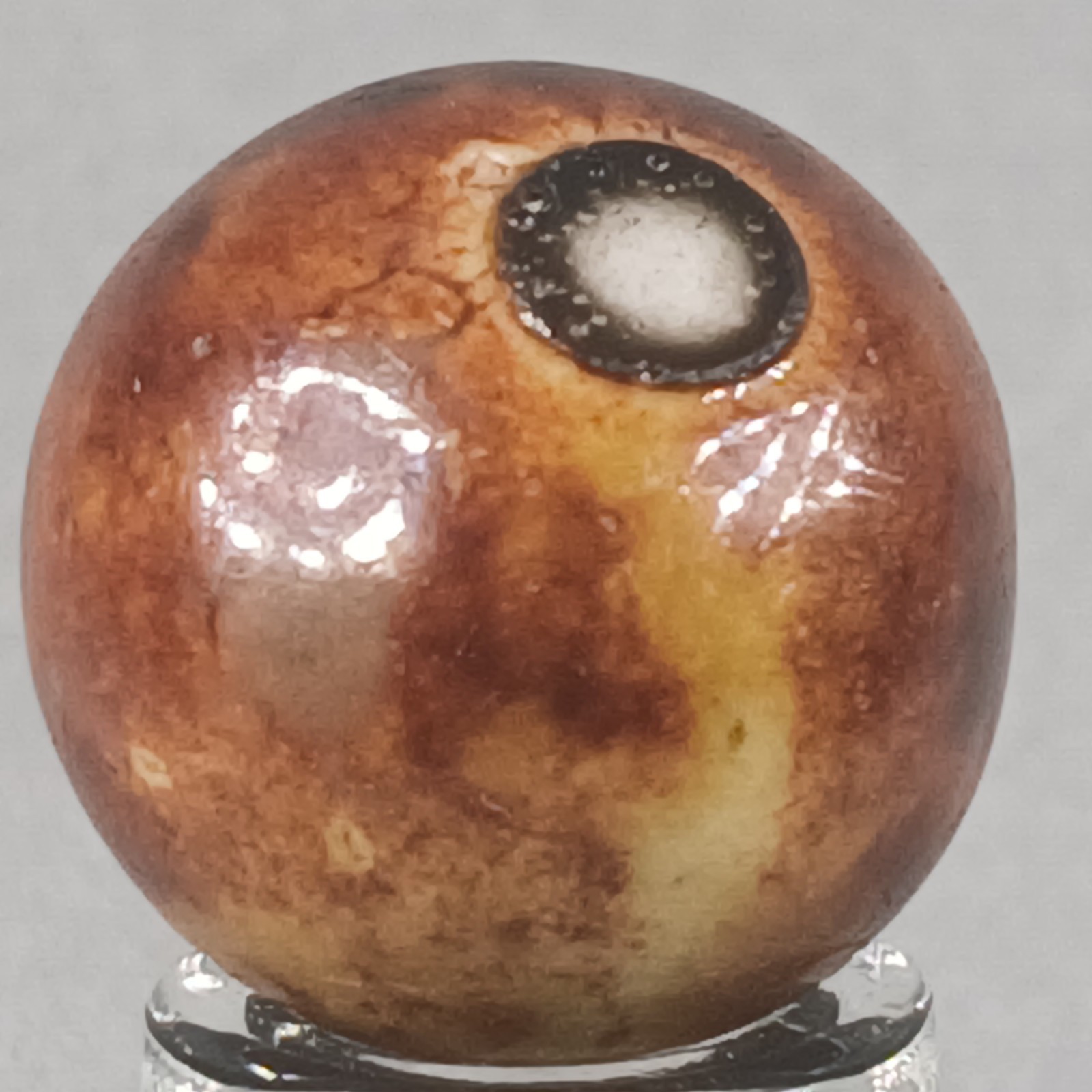 Vintage Brown Bennington Clay Marble .65 Inches Near-Mint Condition