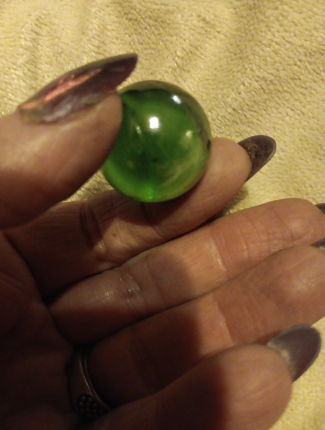 Green Honeycomb Sparkle Shooters Marble Handblown Glass