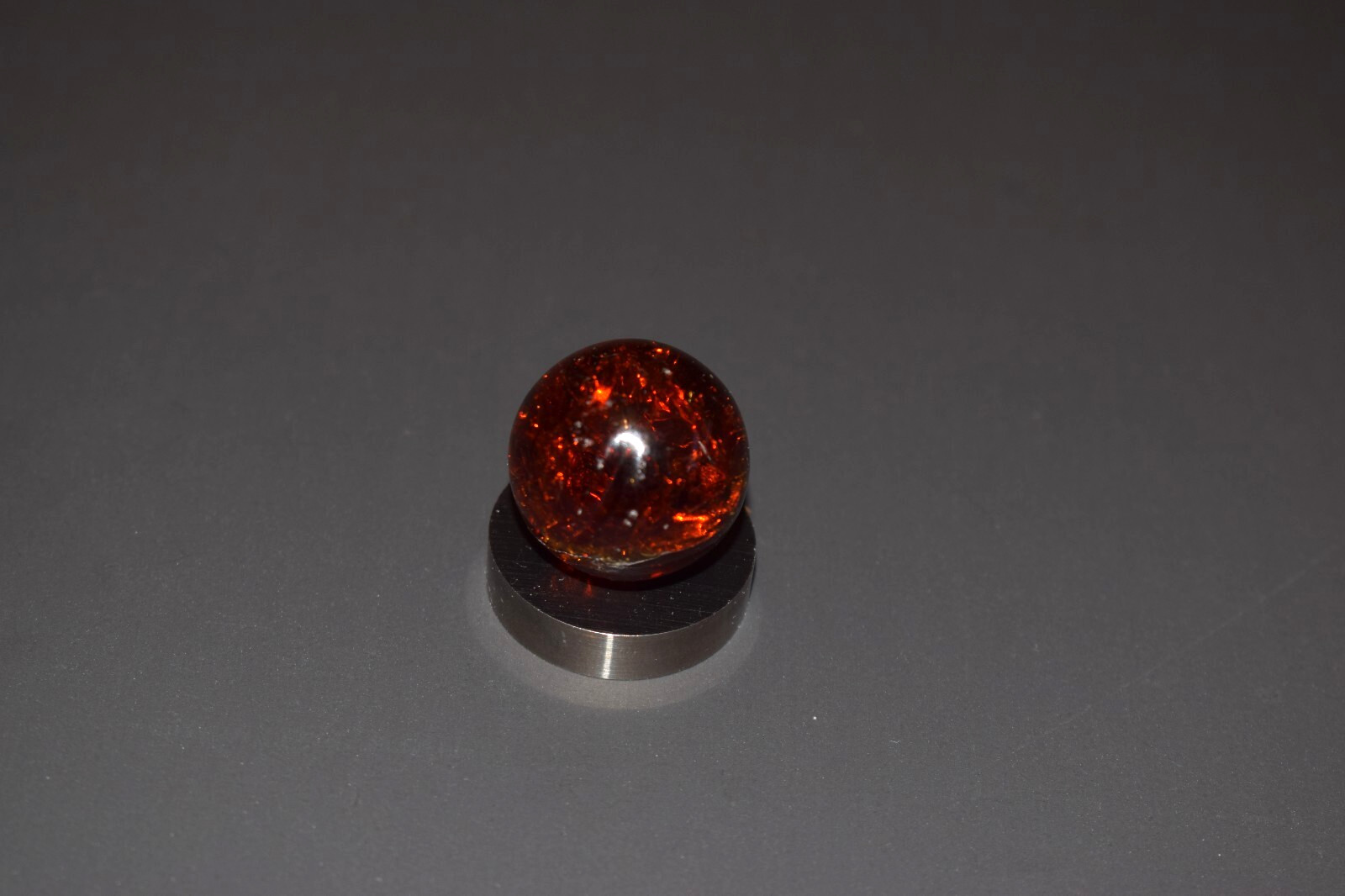 ⭐ Vitro 🔥 Amber Colored💎Jeweled Crackle Glass Marble, Shooter Size .875″=7/8