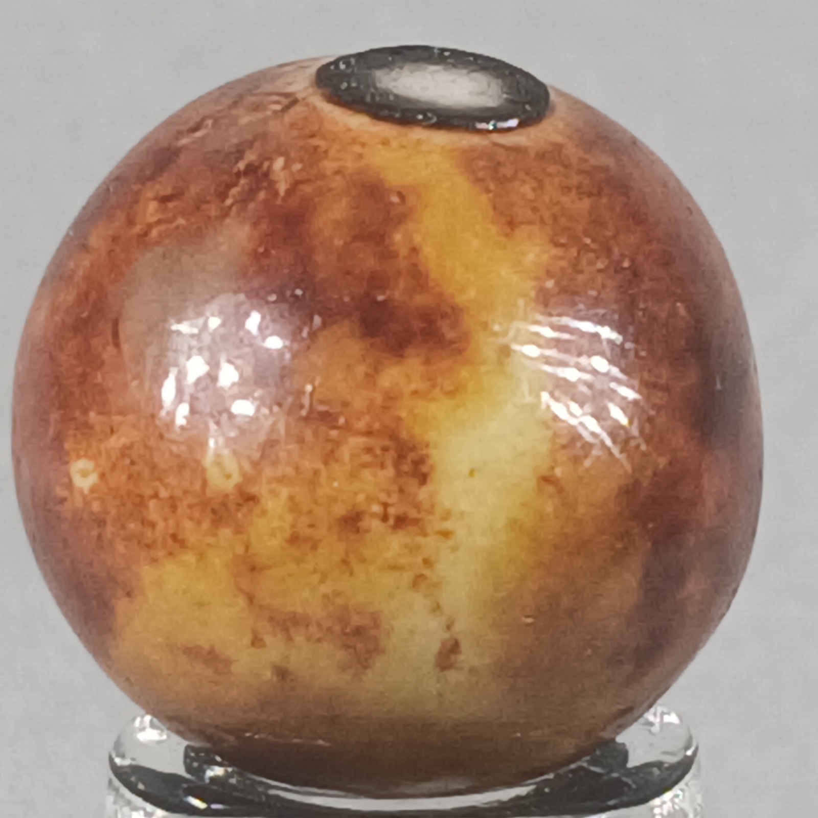 Vintage Brown Bennington Clay Marble .65 Inches Near-Mint Condition