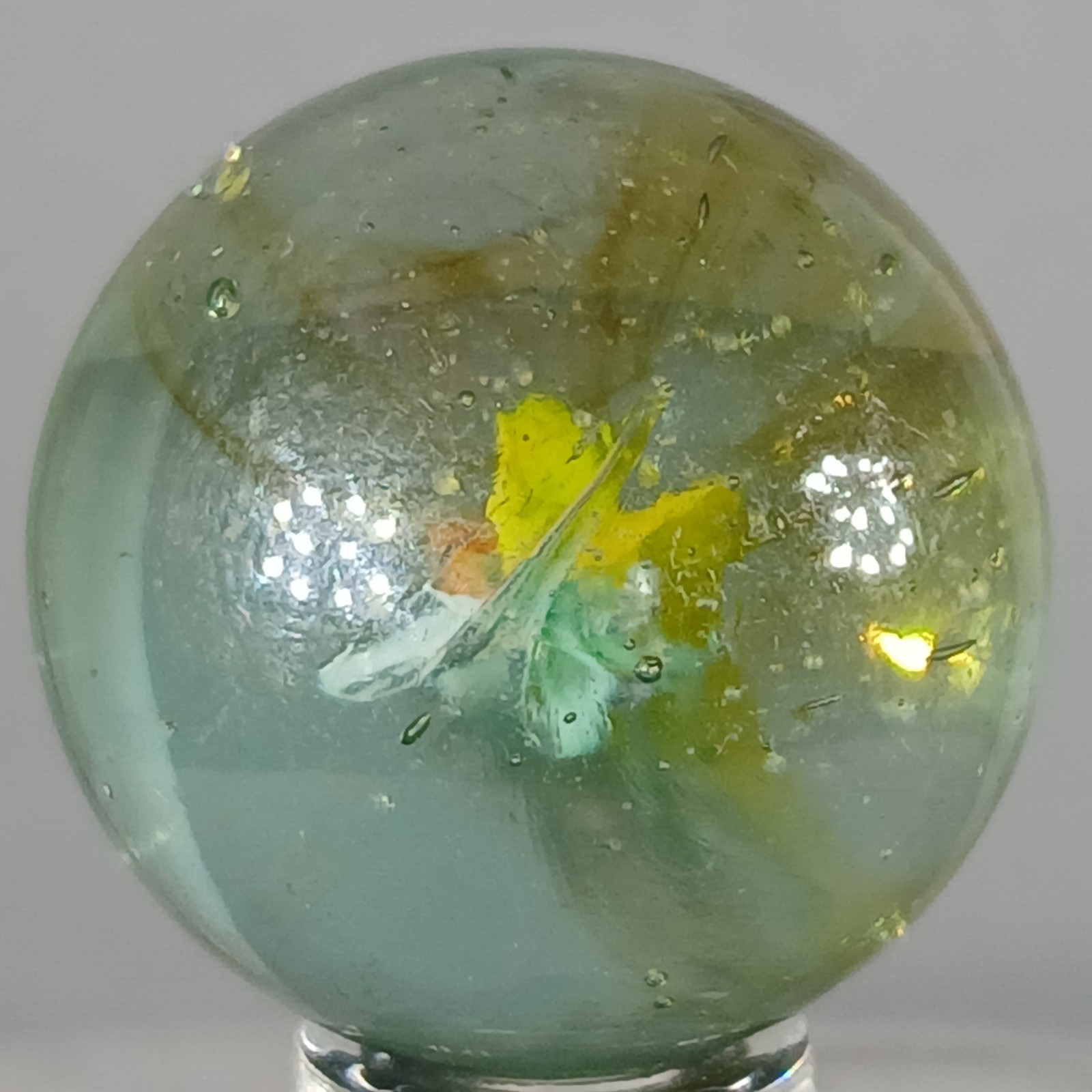 Large Vintage Tri-Color Hybrid Cat’s Eye Marble .99 Inches Near-Mint Condition