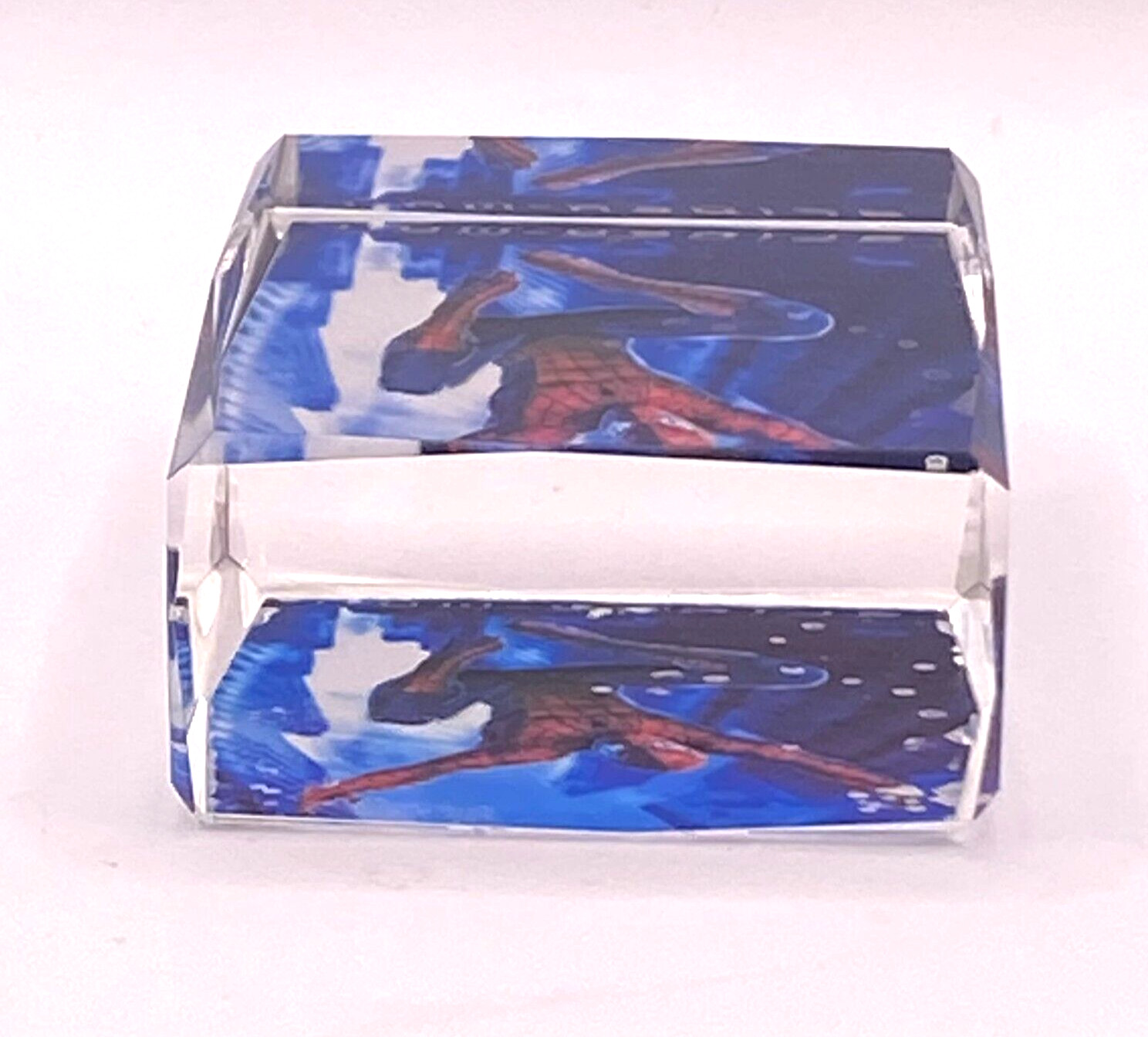 Spiderman glass cube 3inches by 2 inches by 1.5 inches