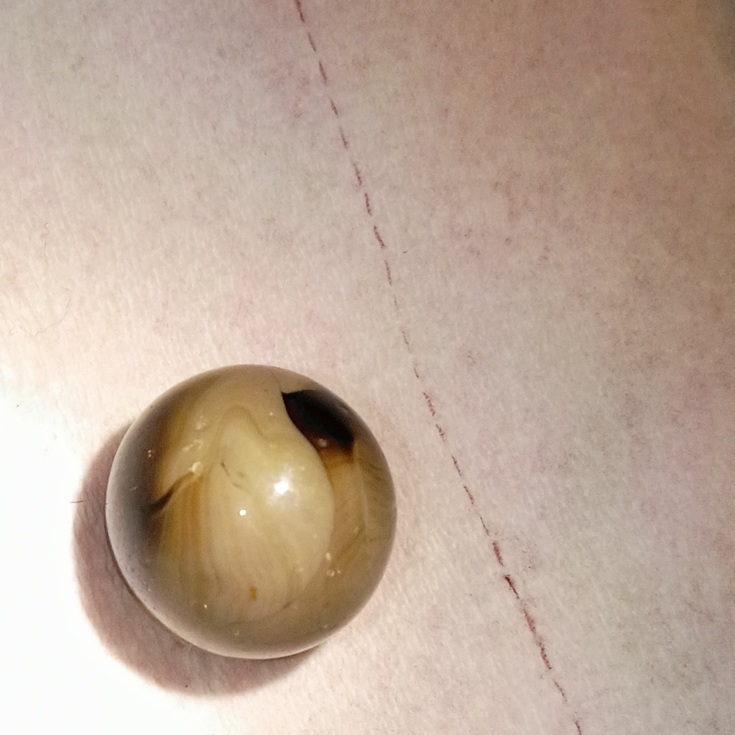 Brown, Tan, and Black Swirl Glass Toy Marble for Ages 17 Years & Up