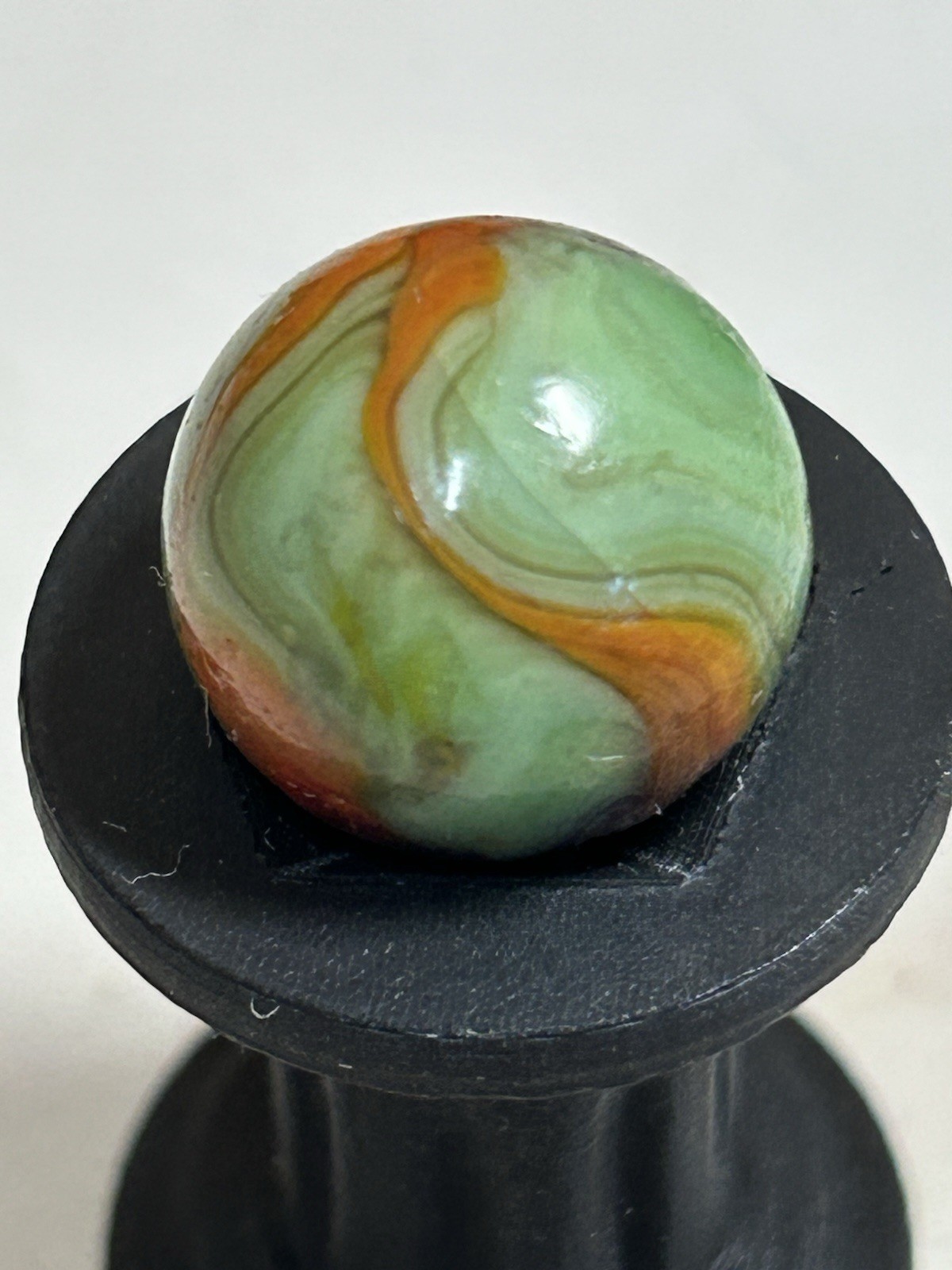 Vintage Christensen Agate Company CAC Striped Opaque Swirl With Oxblood .63 Inch