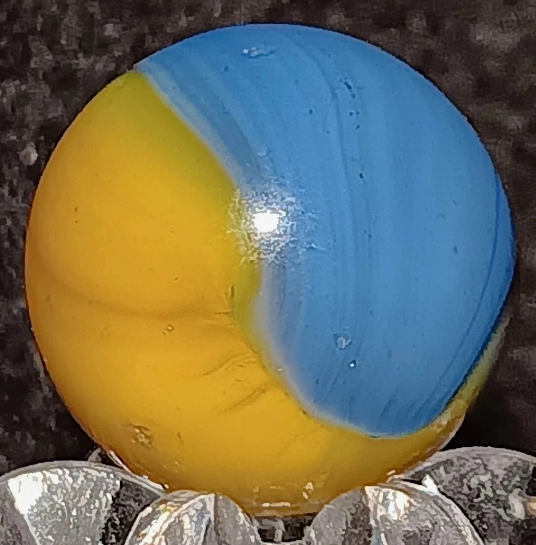 Vintage Akro Agate “PATCH” Marble. .67″ Mint. (HTF) EARLY TOP SHELF EXAMPLE.