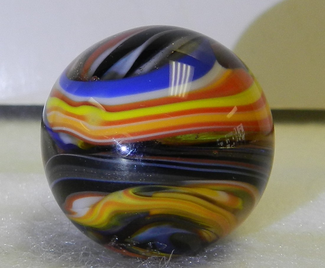 #2036m Nice Handmade Contemoporary Keith Baker Marble With Lutz .94 In 2024