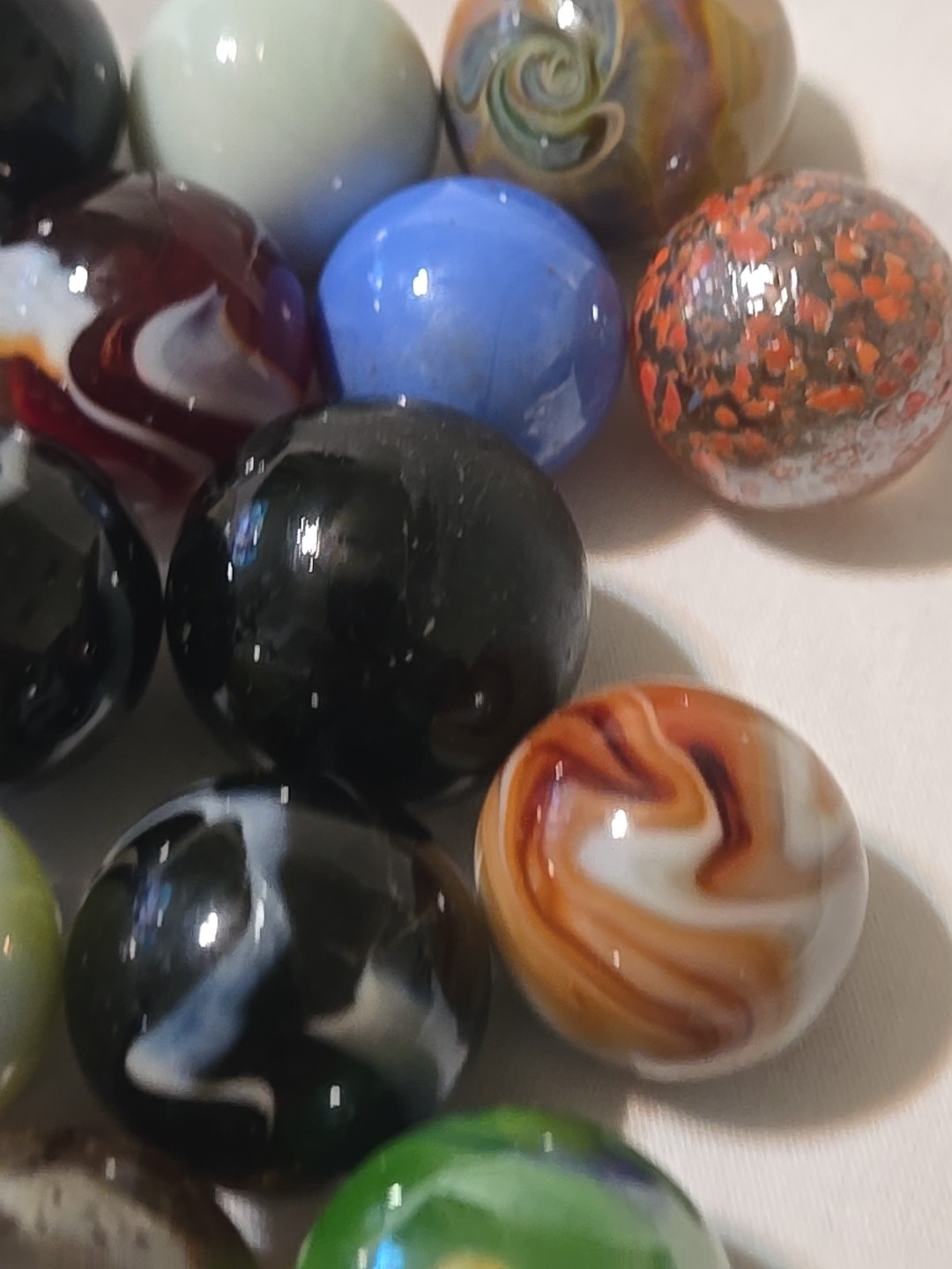 Vintage Glass Marbles 1″ Mixed Colors And Styles Lot Of 20 Pcs
