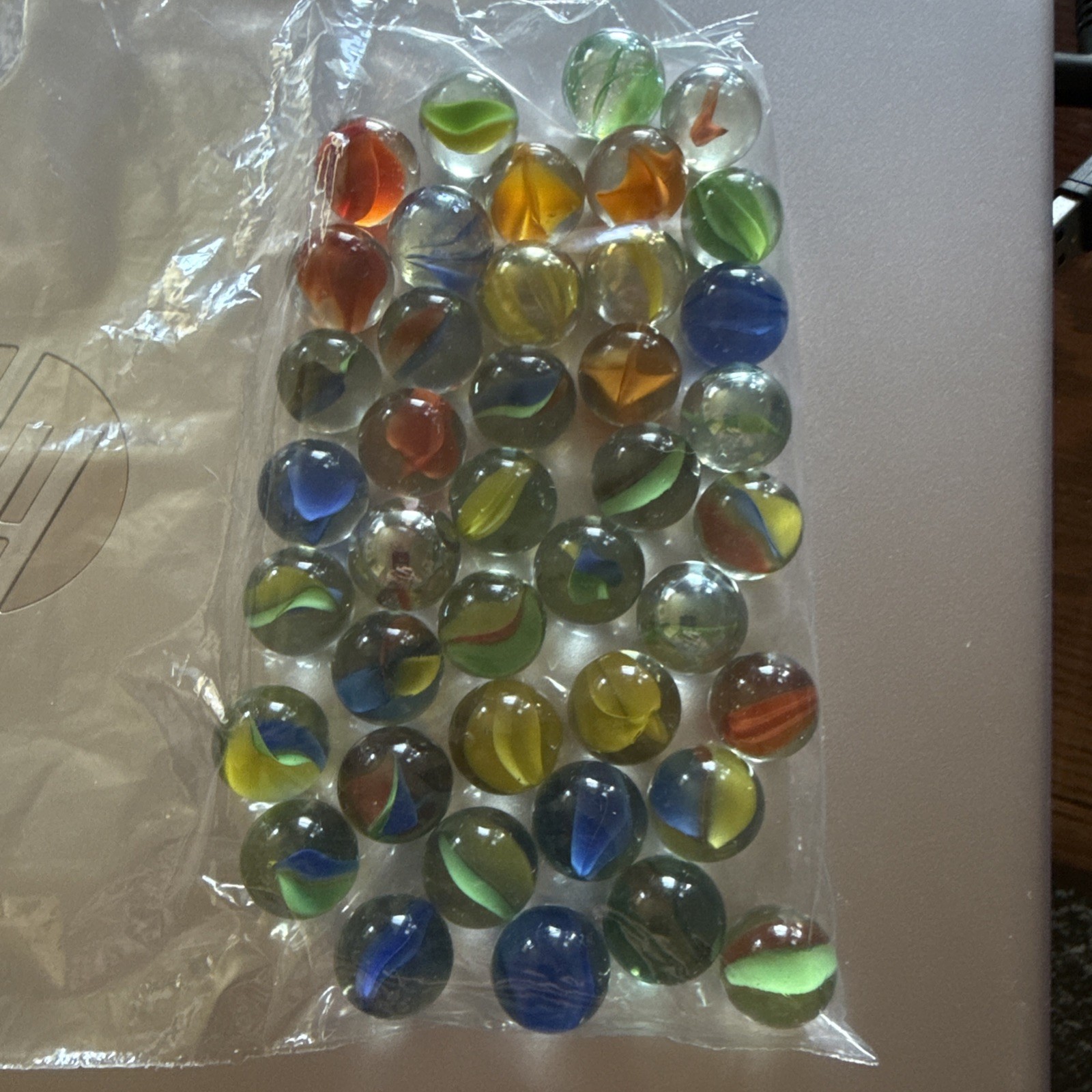 Lot of 41 Vintage 3, 5 and 6-vane Cat Eyes Marbles Pre 1960’s with Bubbles