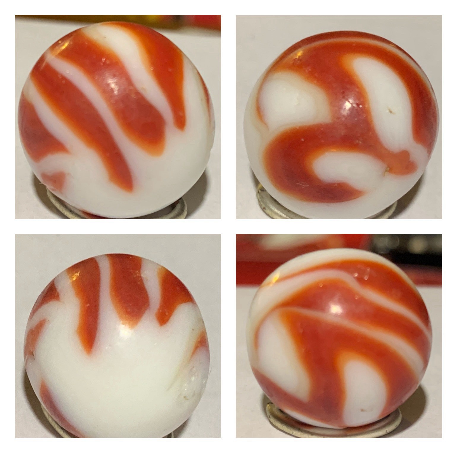 Alley Agate Swirl Red And White 3/4
