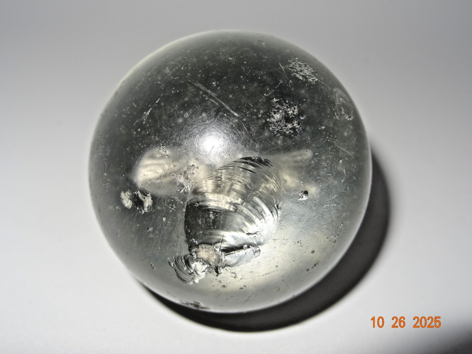 OLD Large SULPHIDE Figure FISH MARBLE 2 1/8″ in diameter.